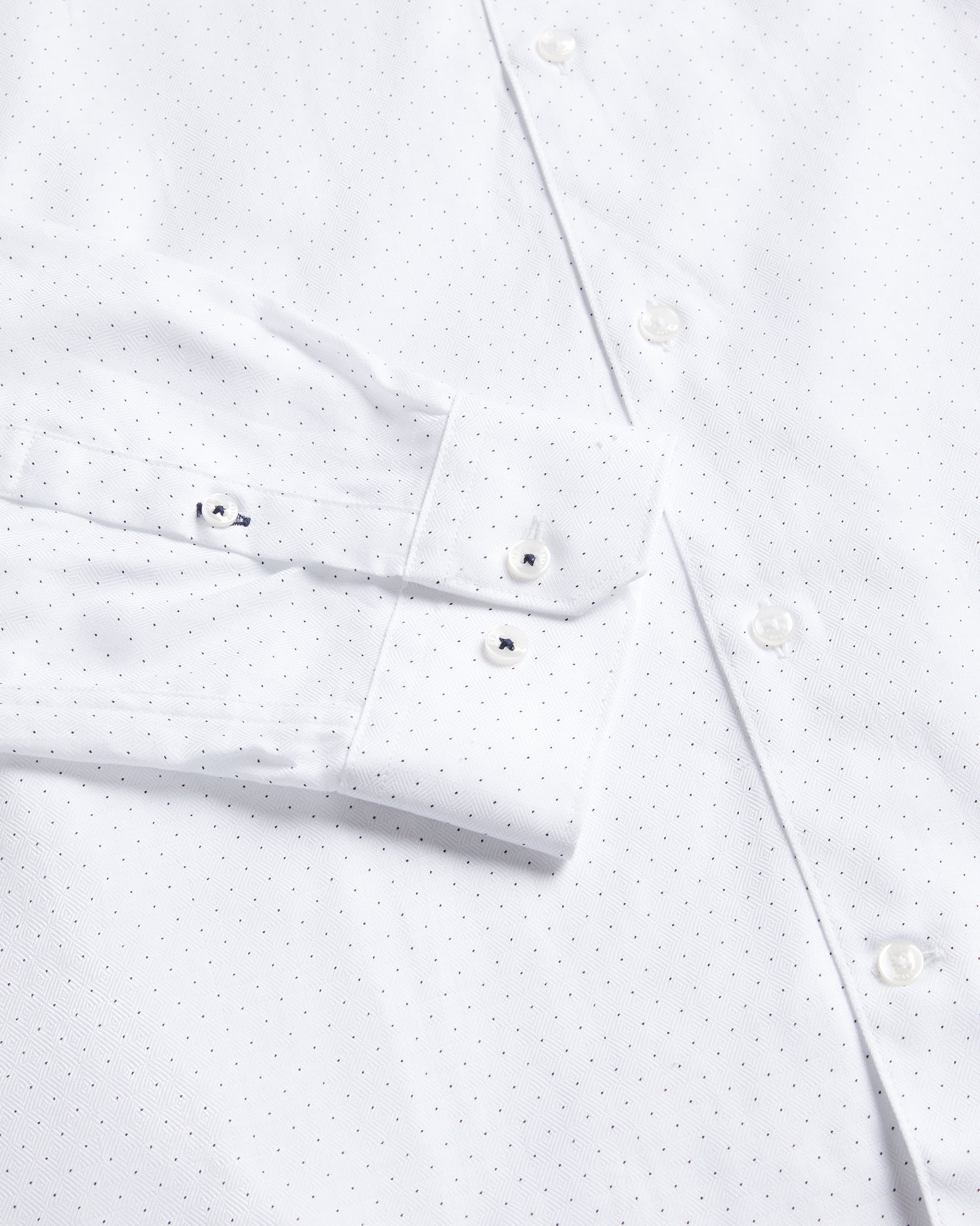 Hysopss Ls Patterned Slim Fit Shirt White