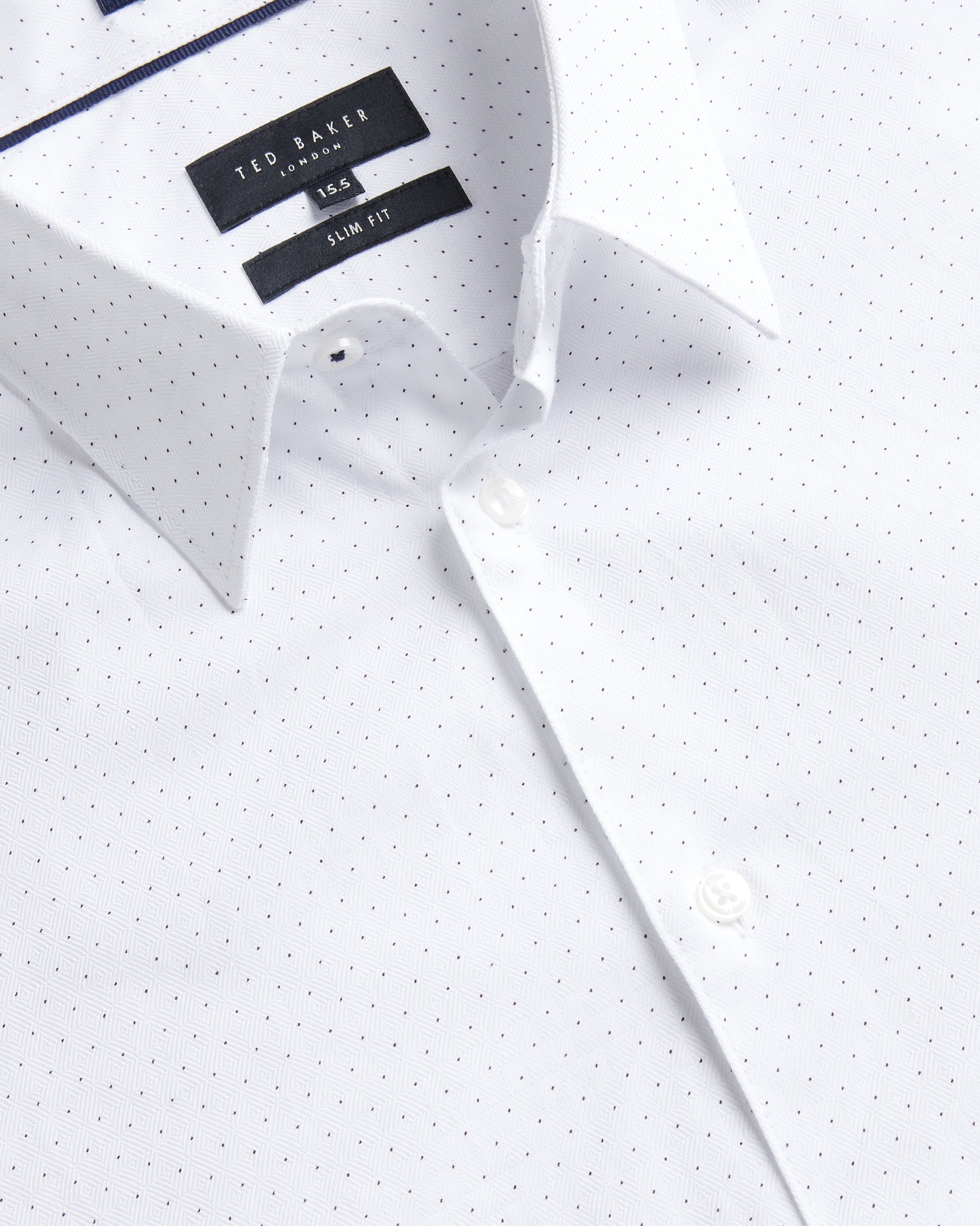 Hysopss Ls Patterned Slim Fit Shirt White