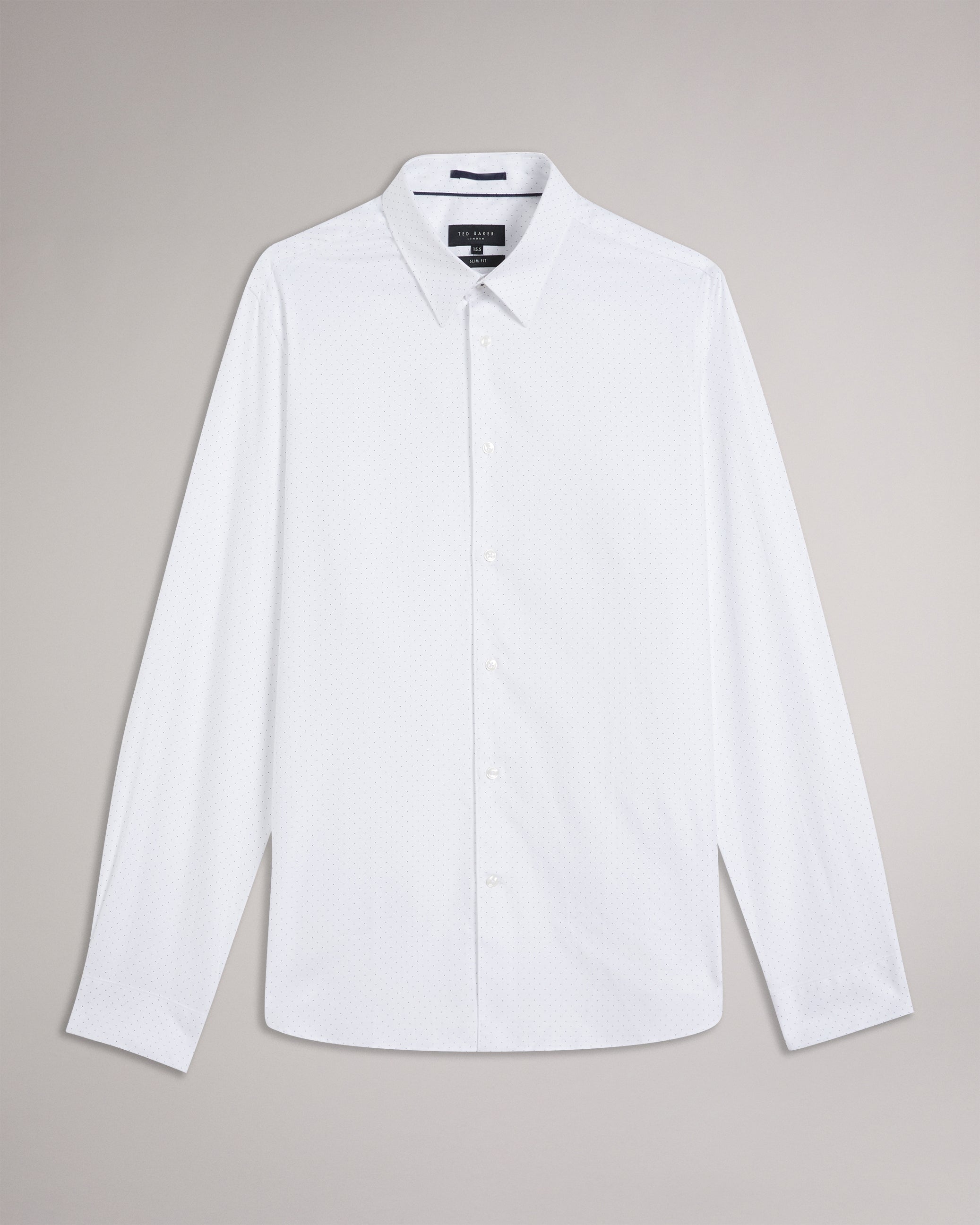 Hysopss Ls Patterned Slim Fit Shirt White
