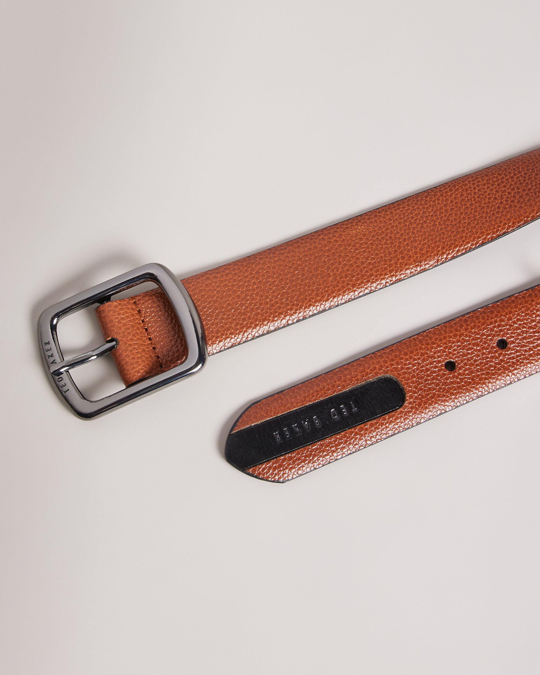Jaims Contrast Detail Leather Belt Tan