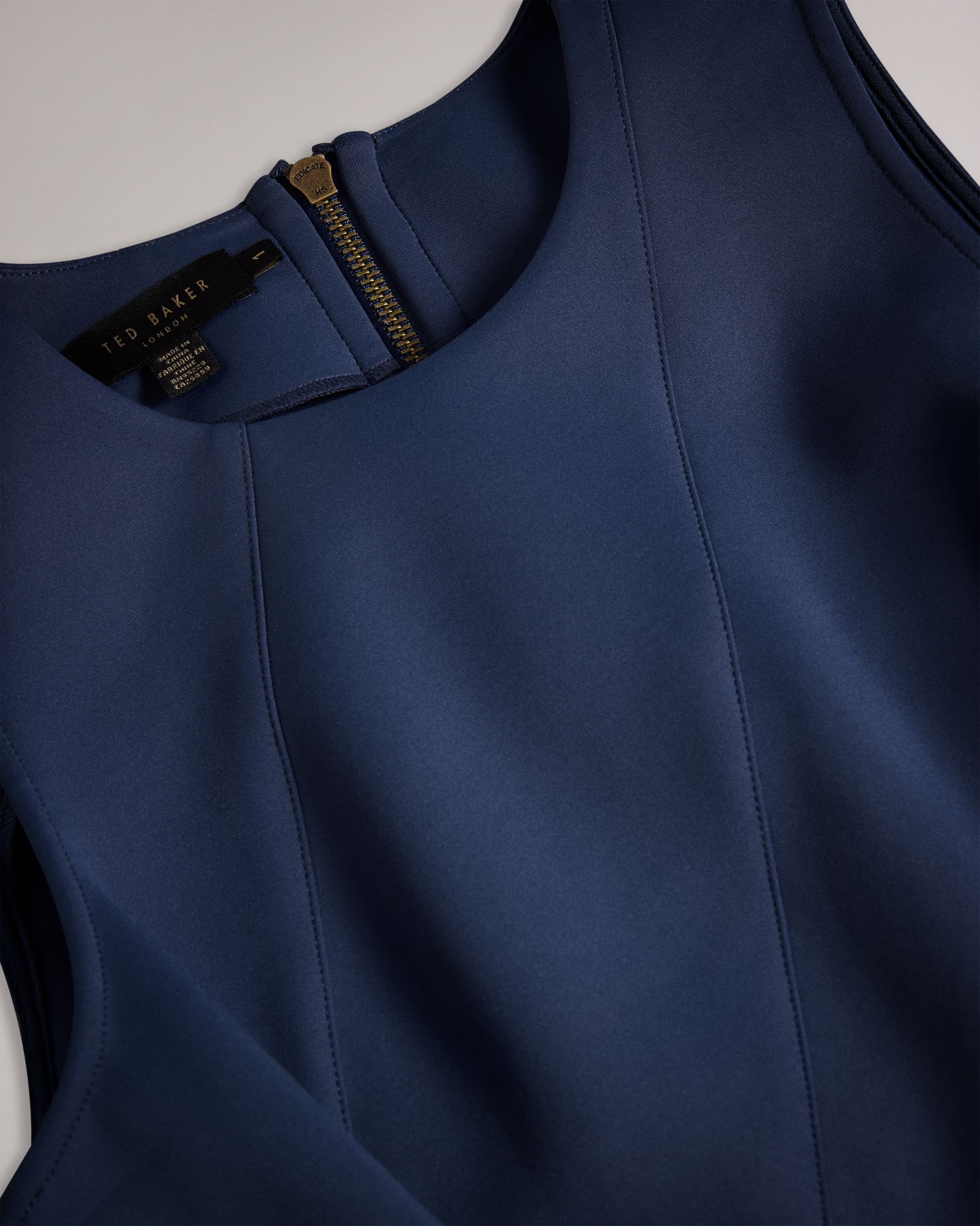 Buxie Plain Neoprene Skater Dress Dk-Navy
