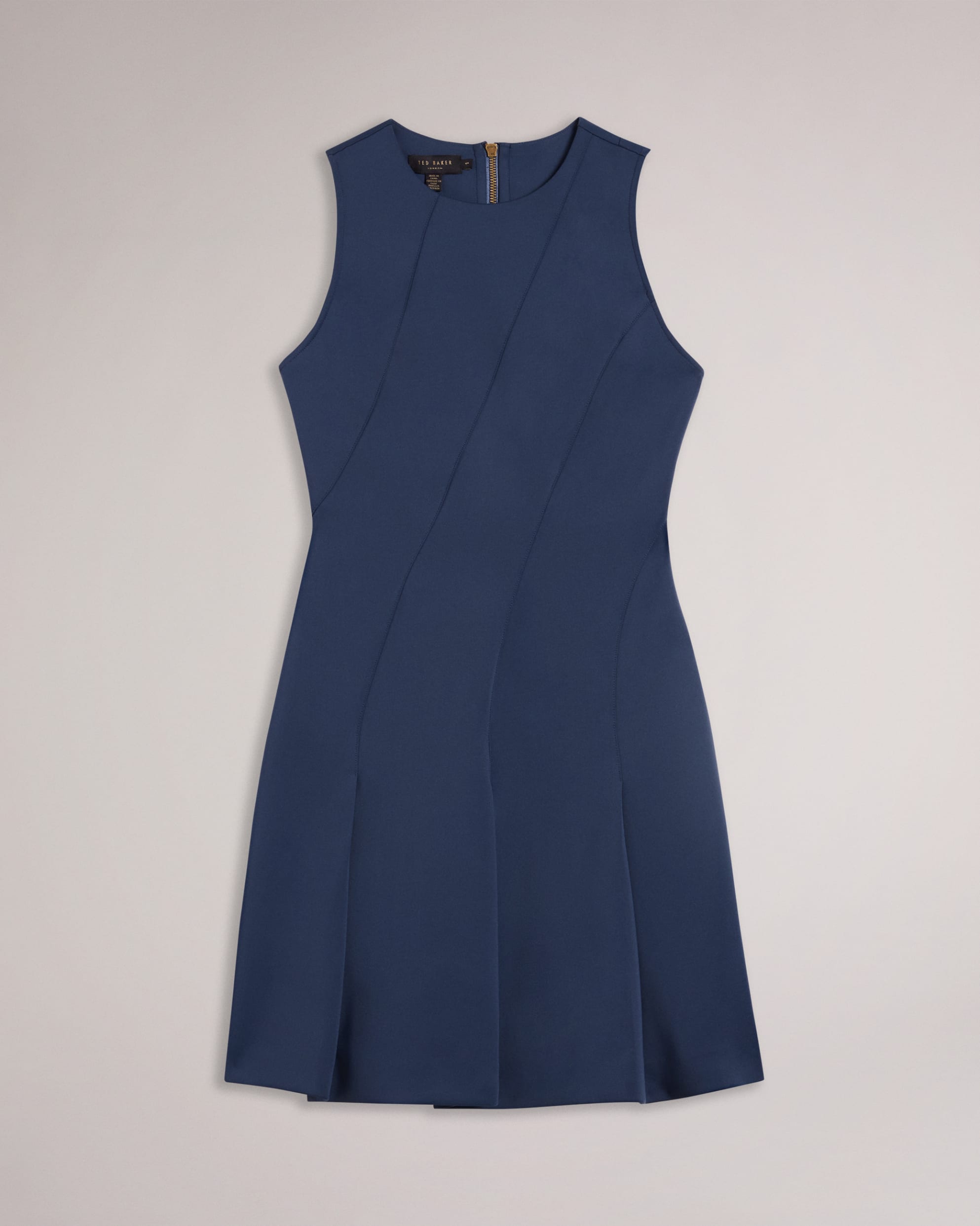 Buxie Plain Neoprene Skater Dress Dk-Navy