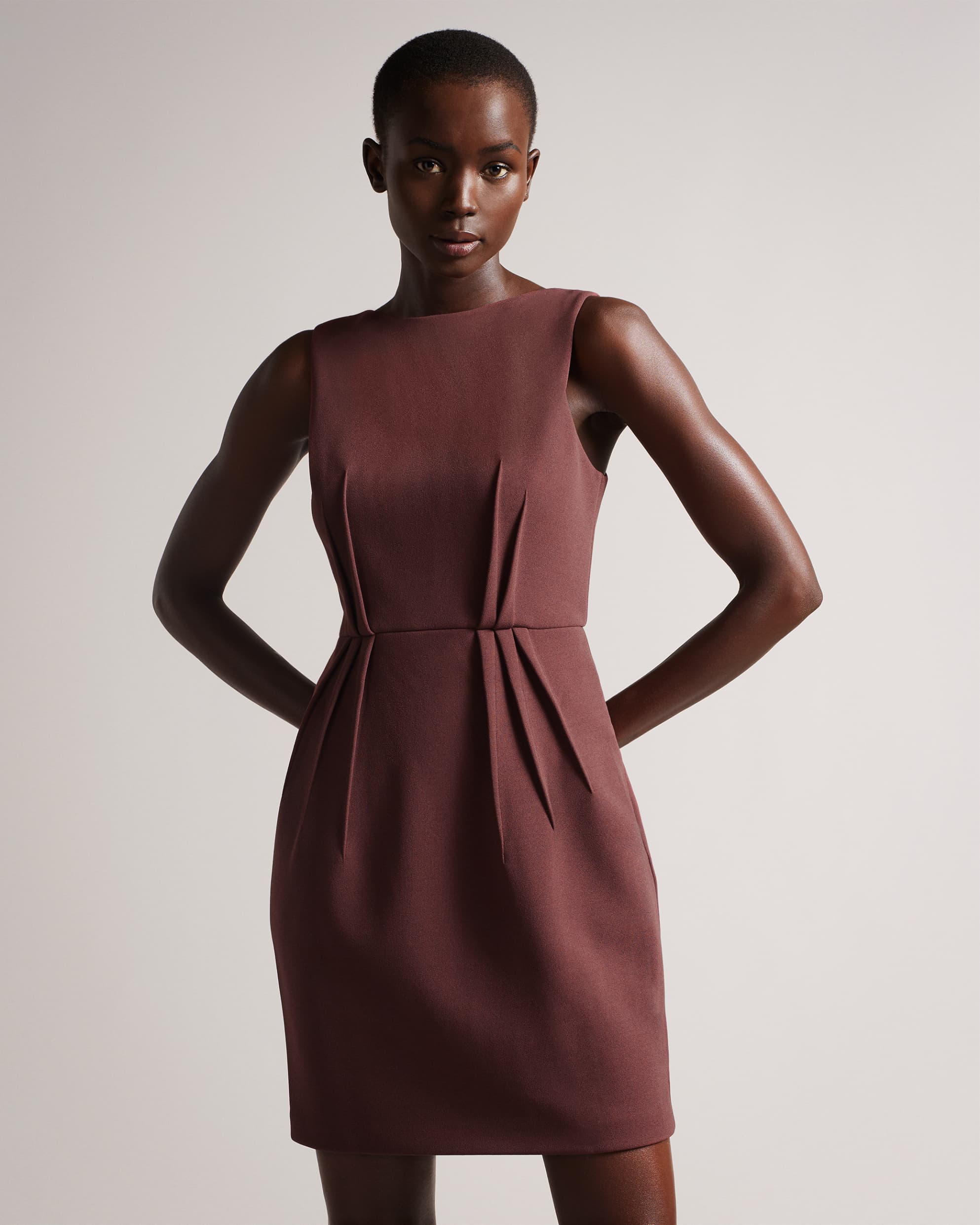 Lophiaz Tulip Skirt Dress Brown