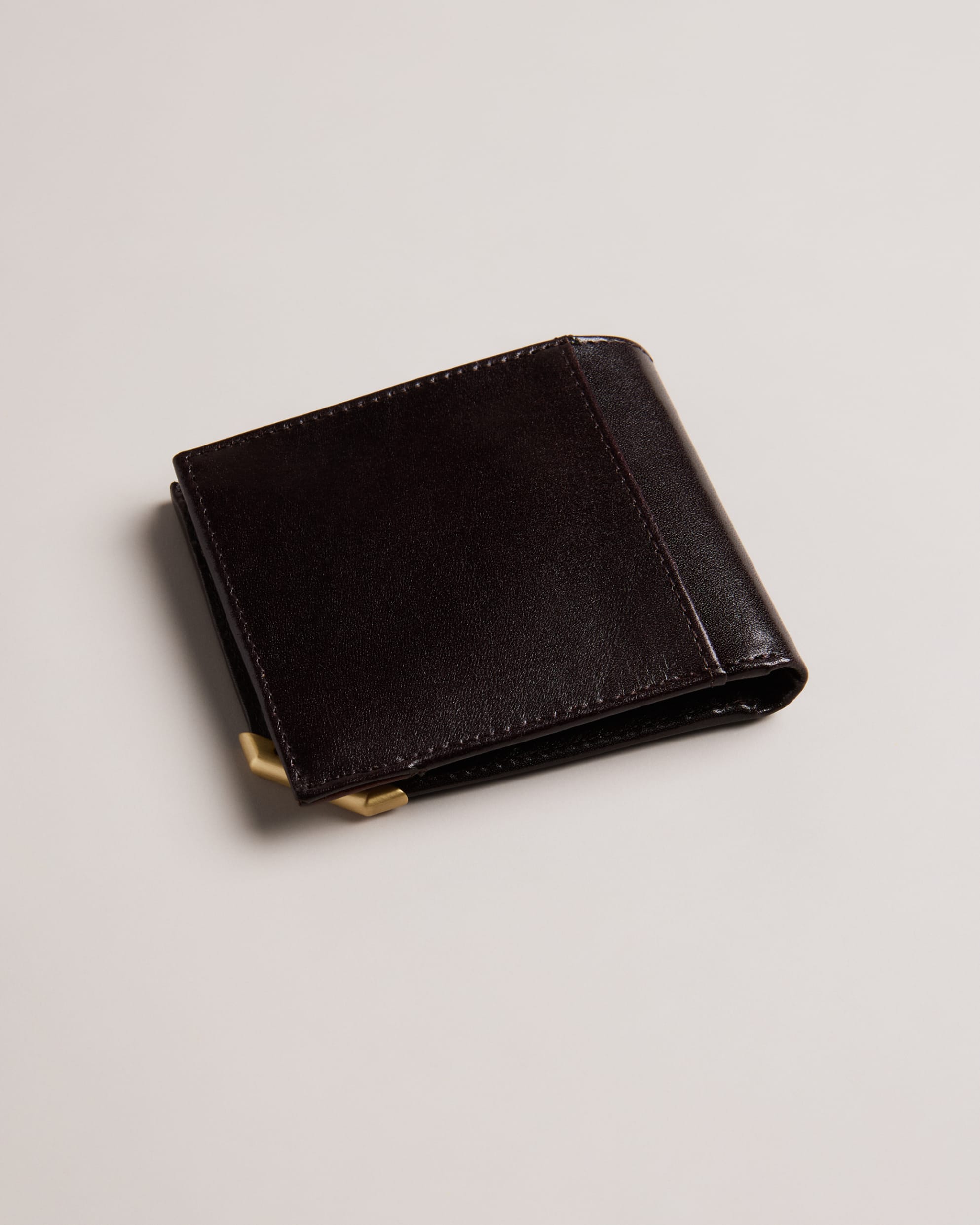 Kornerr Metal Corner Bifold Coin Wallet Brn-Choc