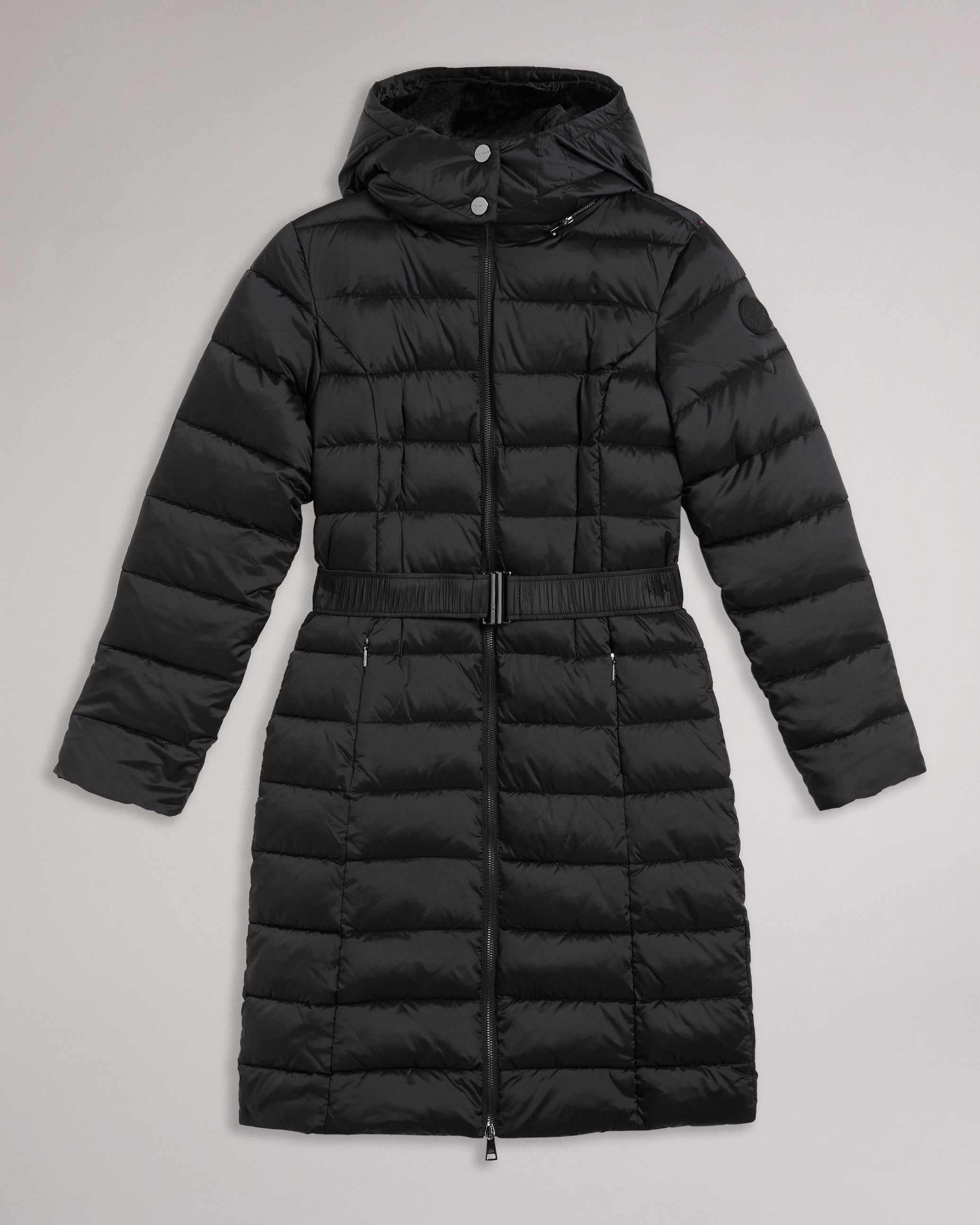 Aliciee Long Padded Showerproof Coat Black
