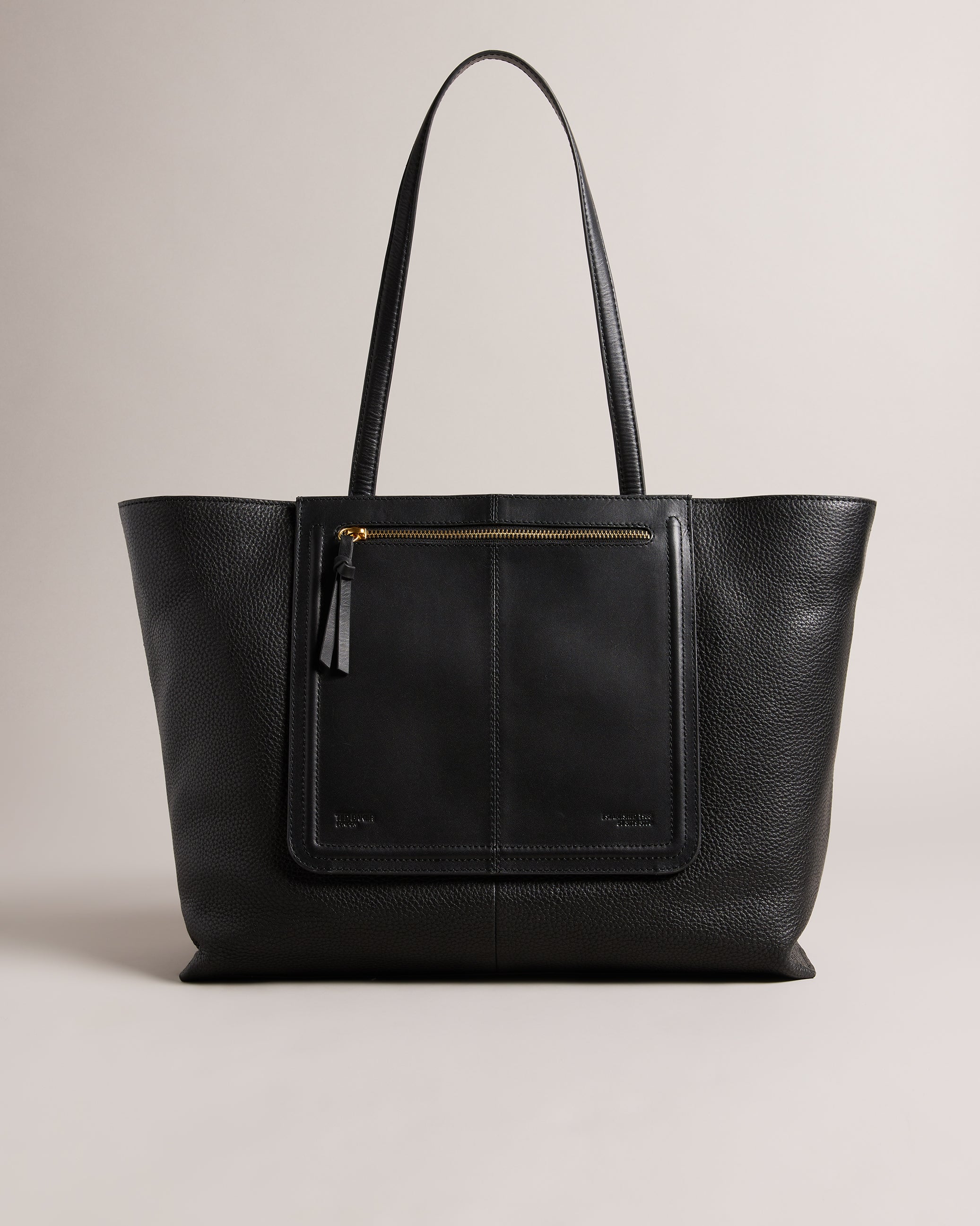 Nish Soft Grainy Leather Tote Bag Black