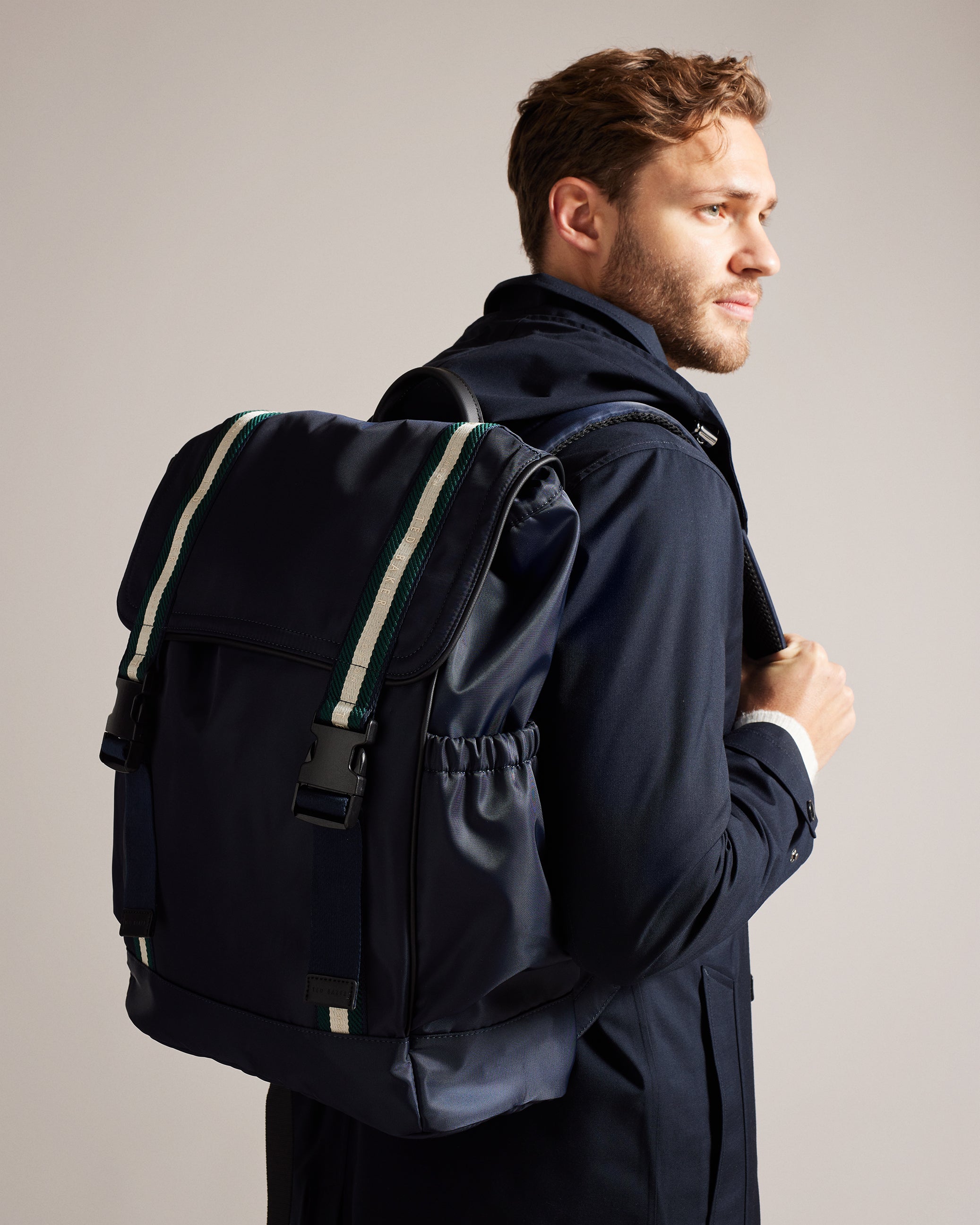 Matew Webbing Detail Backpack Navy