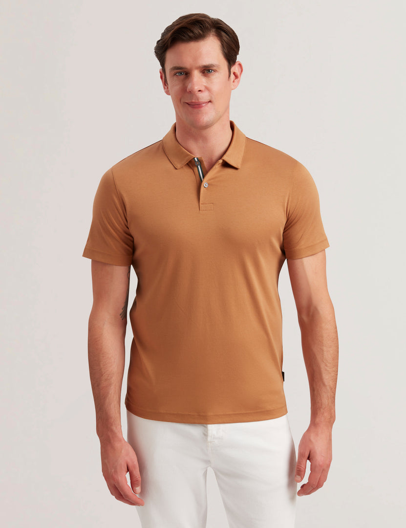 Zeiter Ss Slim Soft Touch Polo Lt-Brown