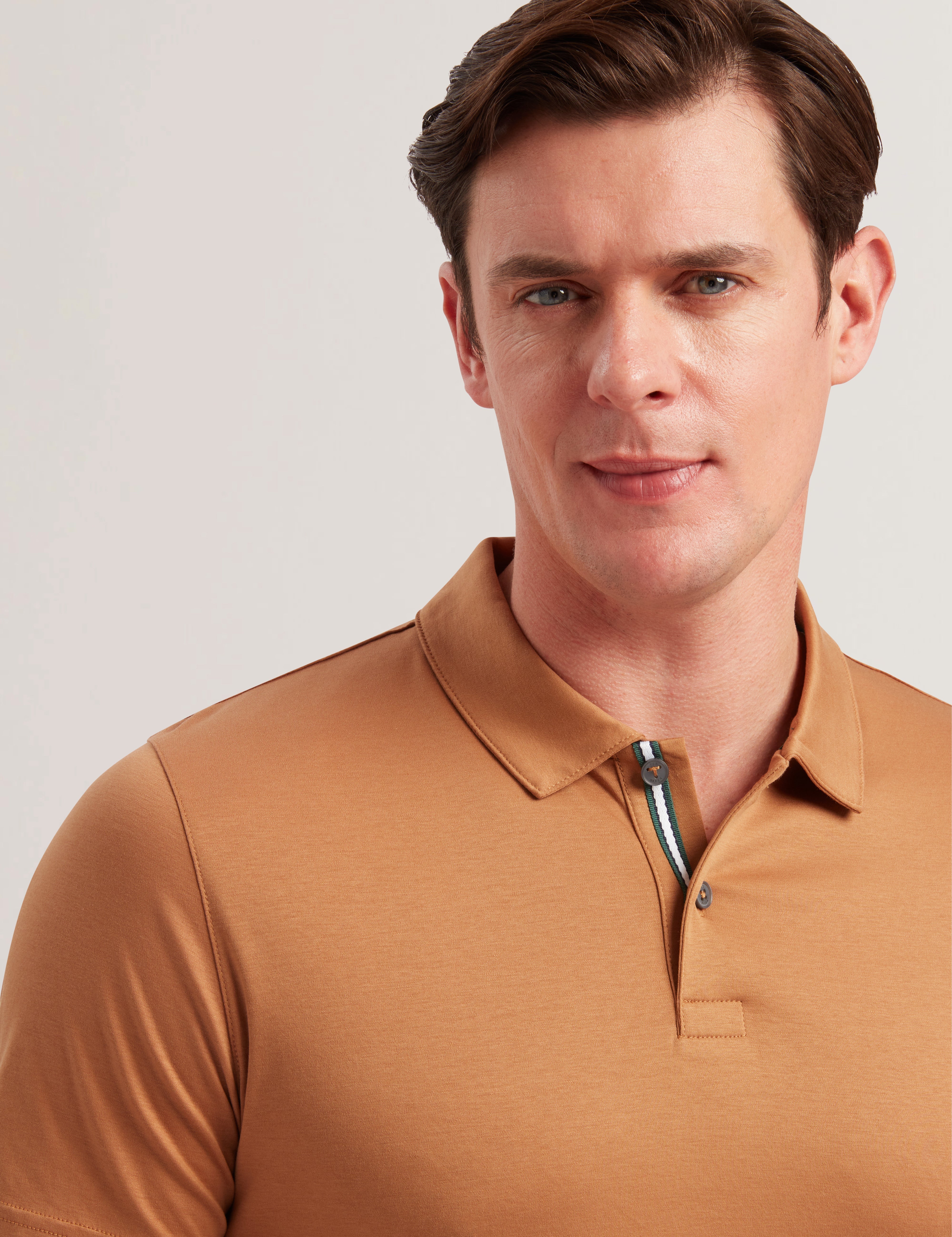 Zeiter Ss Slim Soft Touch Polo Lt-Brown