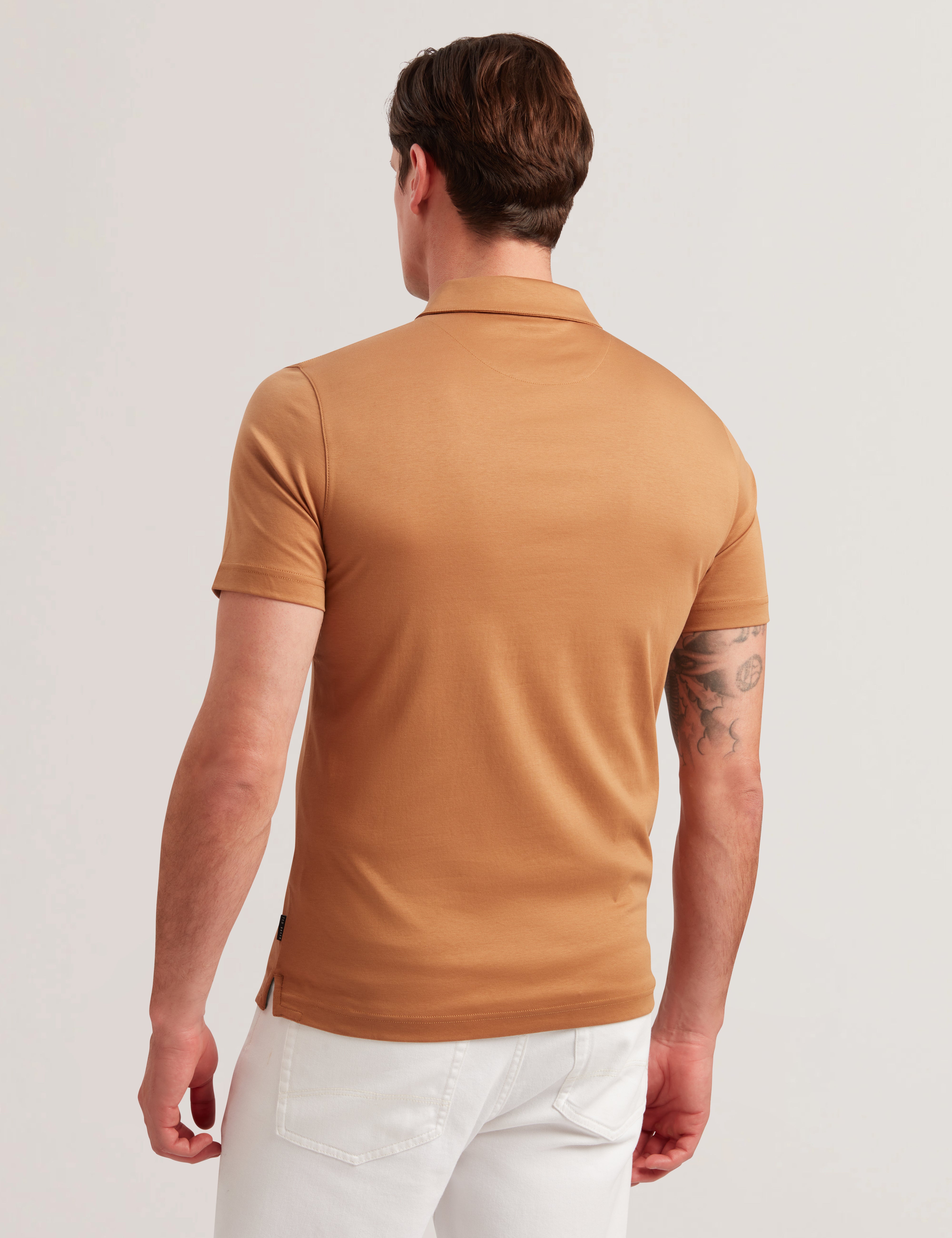 Zeiter Ss Slim Soft Touch Polo Lt-Brown