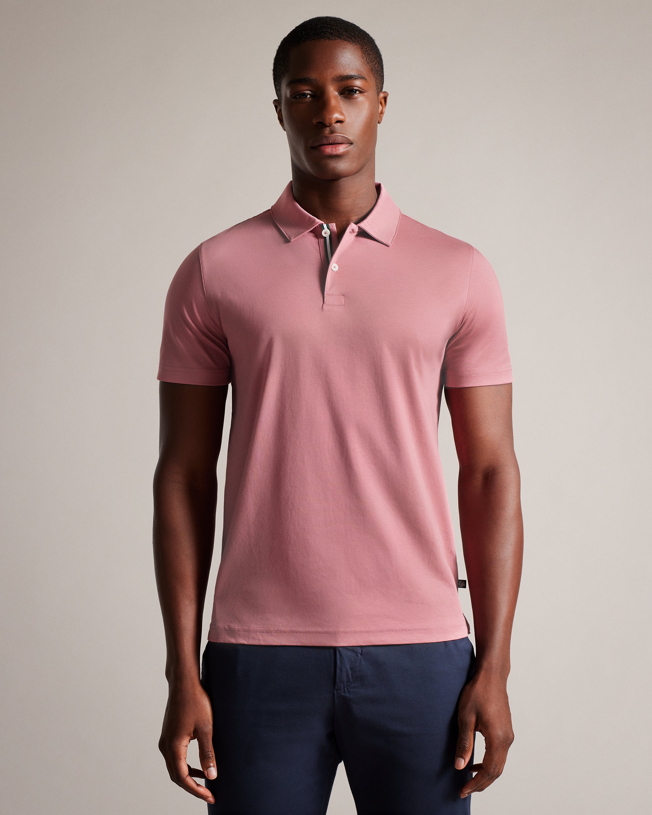 Zeiter Short Sleeve Slim Fit Polo Shirt Mid-Pink