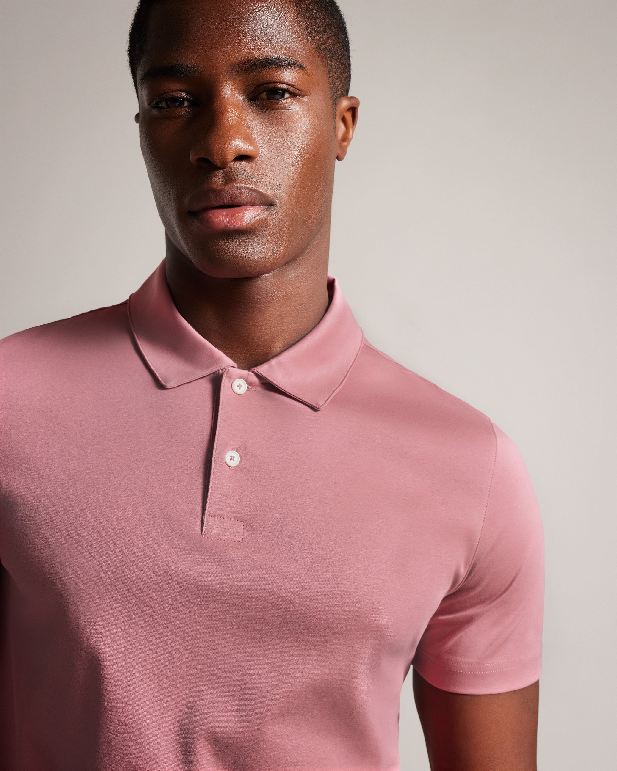 Zeiter Short Sleeve Slim Fit Polo Shirt Mid-Pink