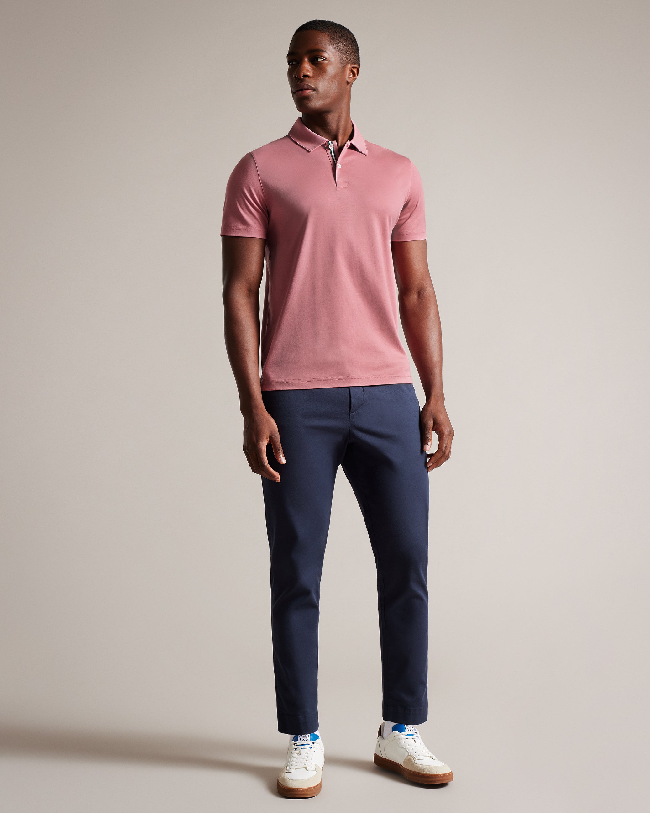 Zeiter Short Sleeve Slim Fit Polo Shirt Mid-Pink