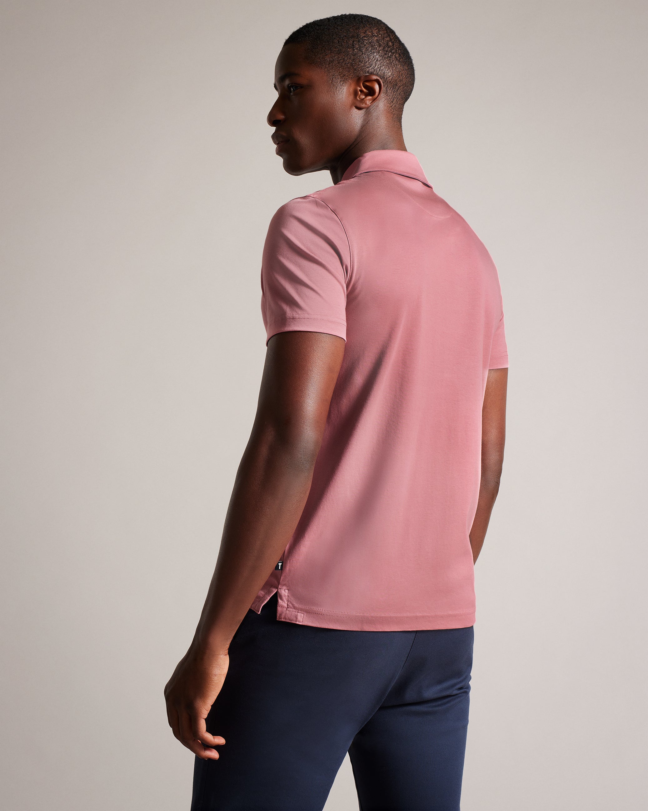 Zeiter Short Sleeve Slim Fit Polo Shirt Mid-Pink