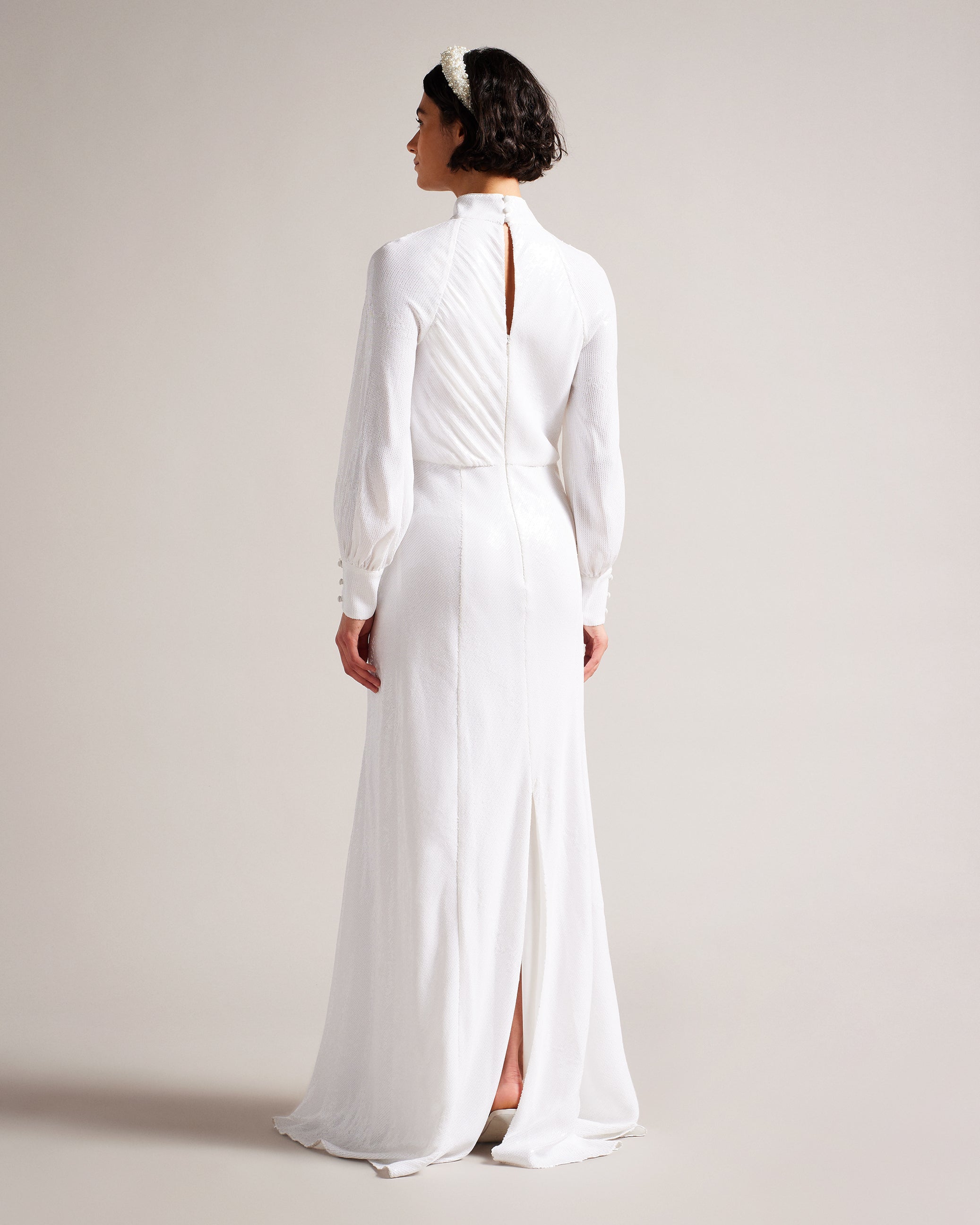 Mayrose Maxi Dress With Blouson Sleeves White