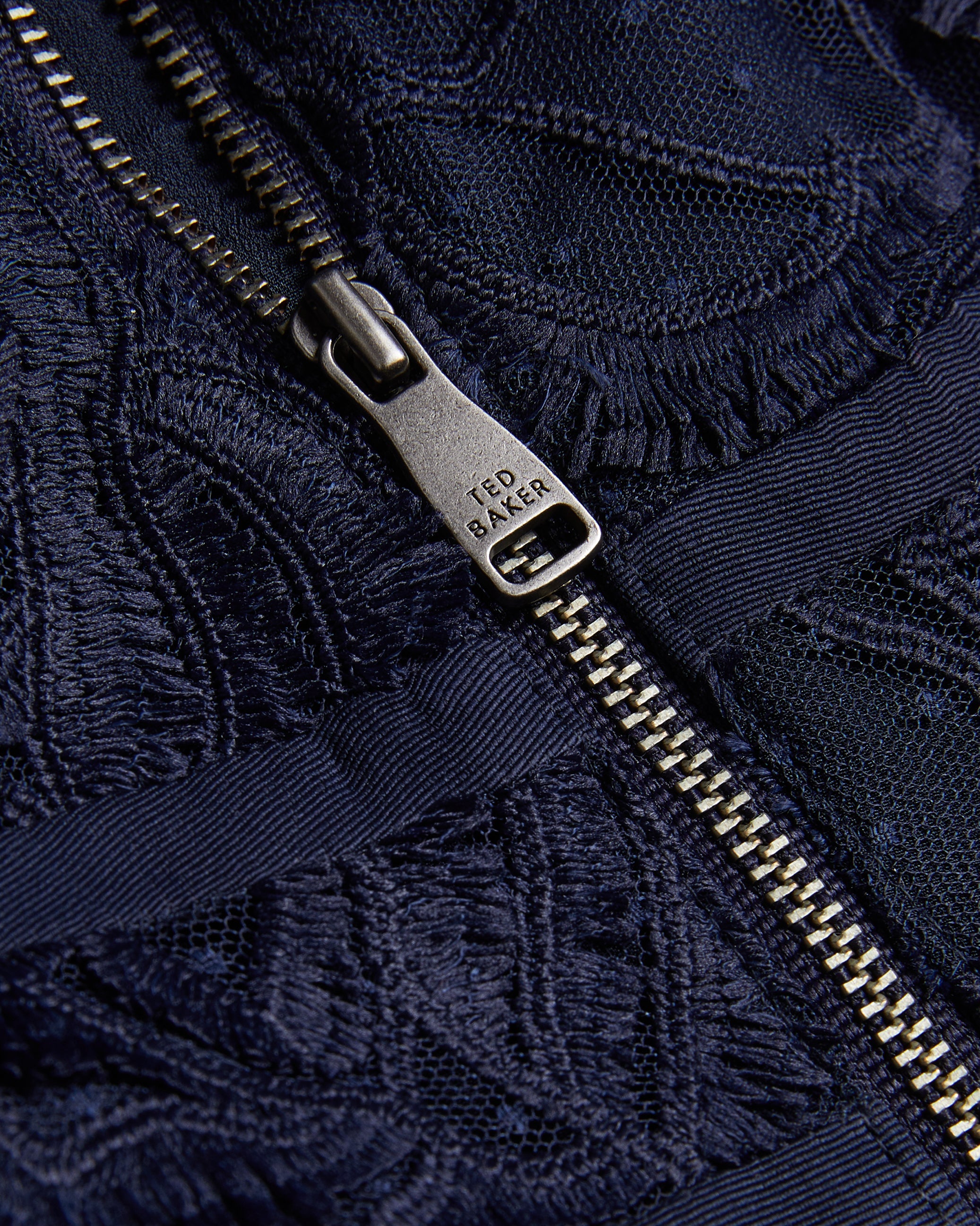 Ullaa Sleeveless Midaxi Dress With Rose Texture Navy