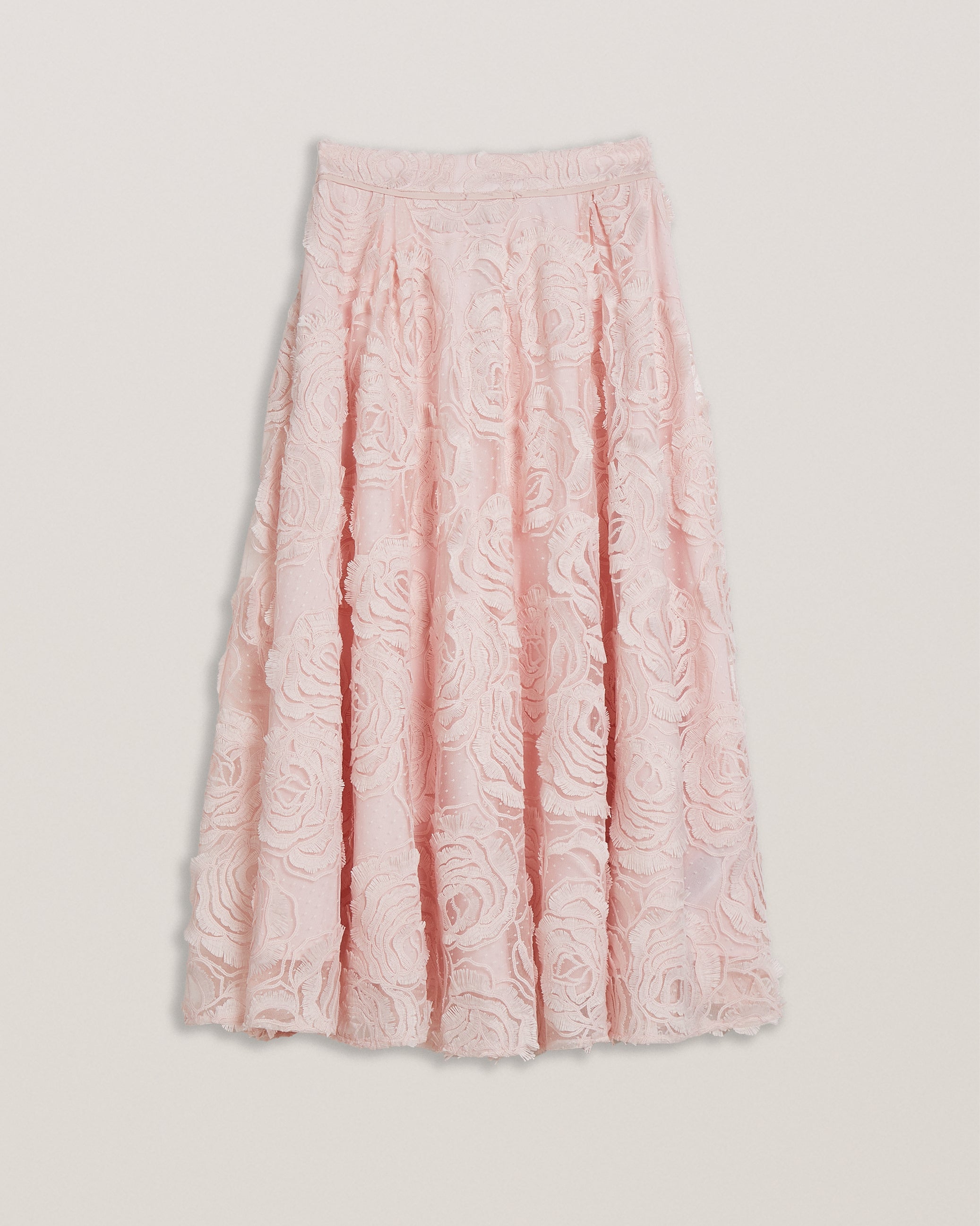 Louelaa Midi Skirt With Pleats Lt-Pink