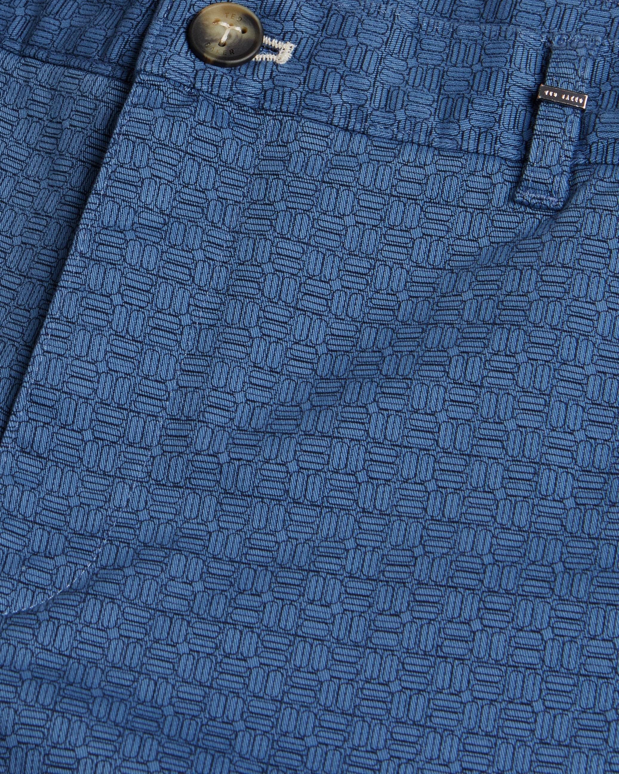 Gomer Regular Fit Geometric Shorts Navy
