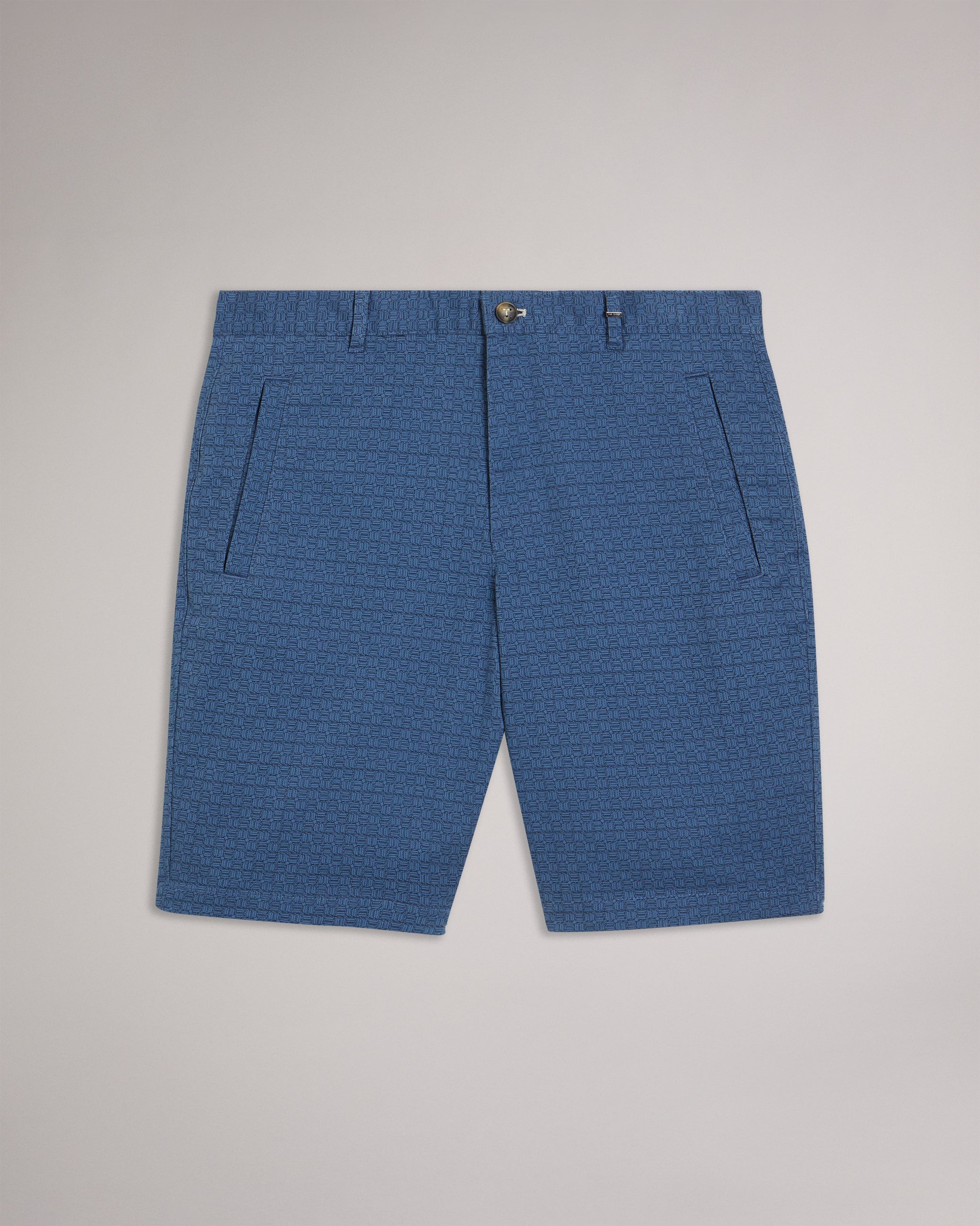 Gomer Regular Fit Geometric Shorts Navy