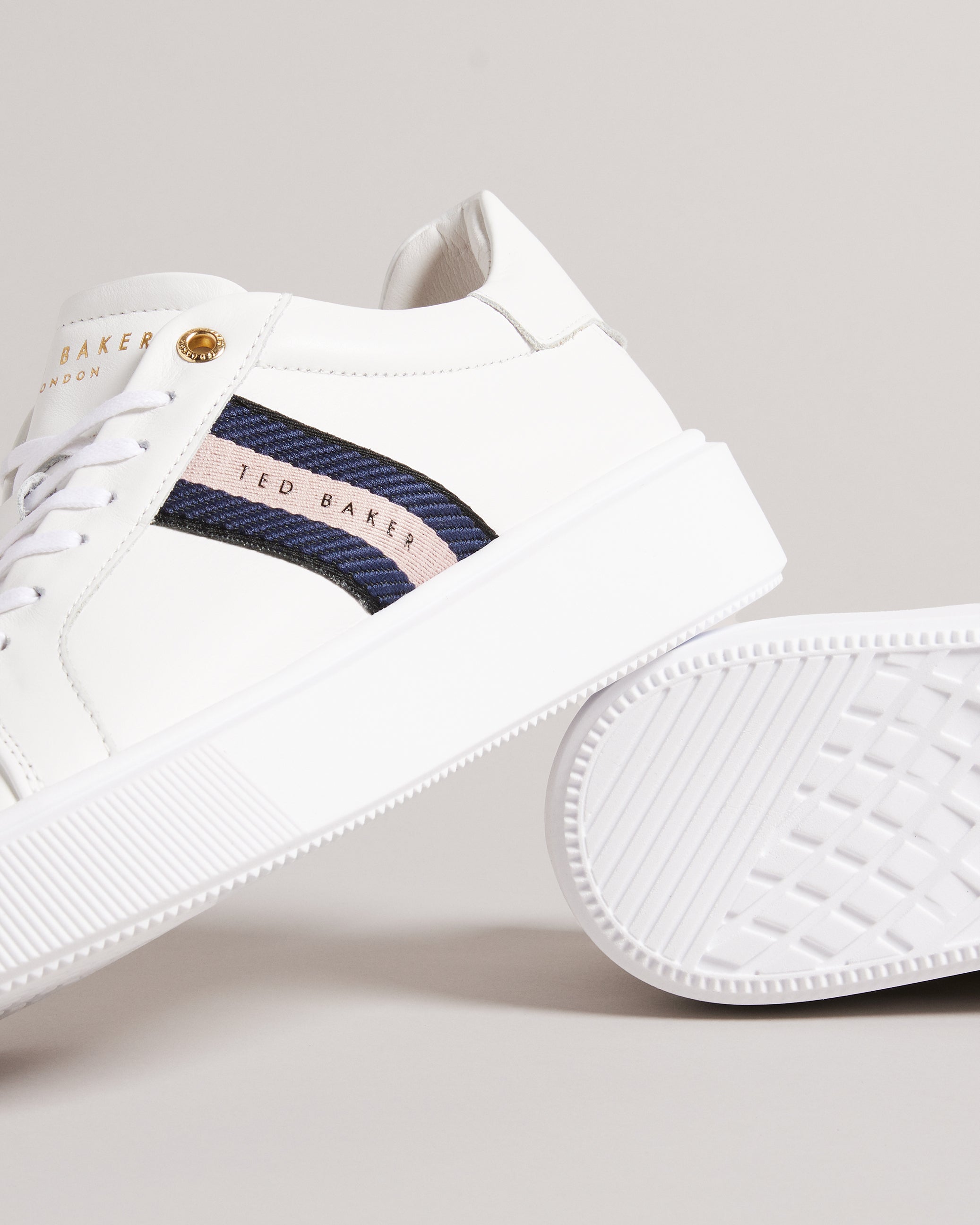 Lornie Platform Webbing Trainers Shoes Navy