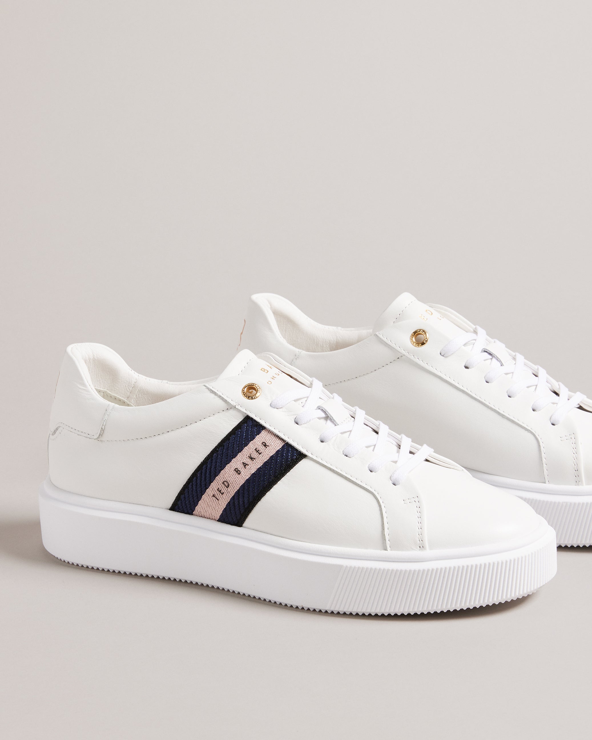 Lornie Platform Webbing Trainers Shoes Navy