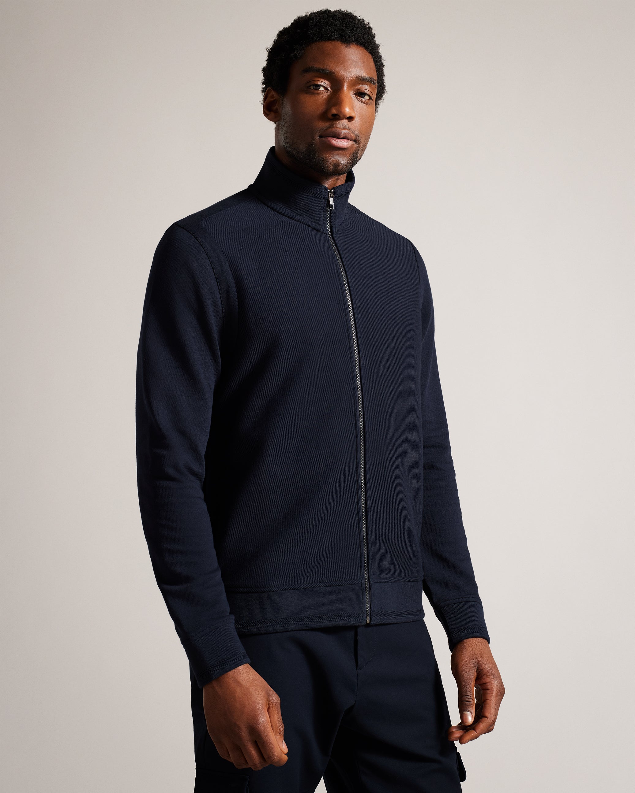 Phloem Zip Through Funnel Neck Jacket Navy