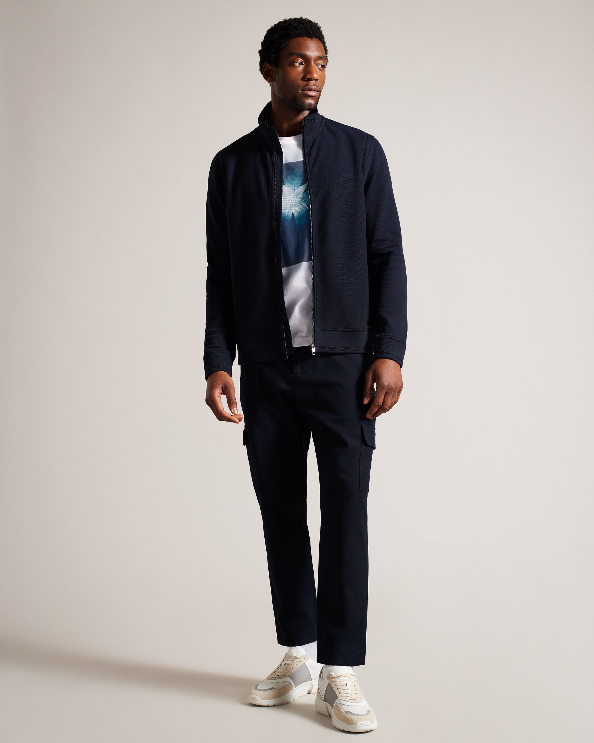Phloem Zip Through Funnel Neck Jacket Navy