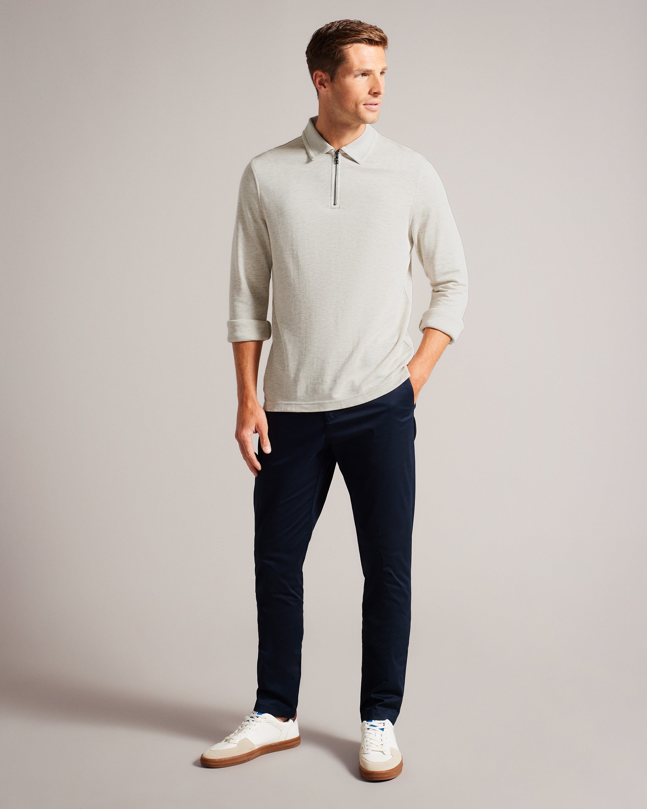 Karpol Long Sleeve Modal Polo Shirt