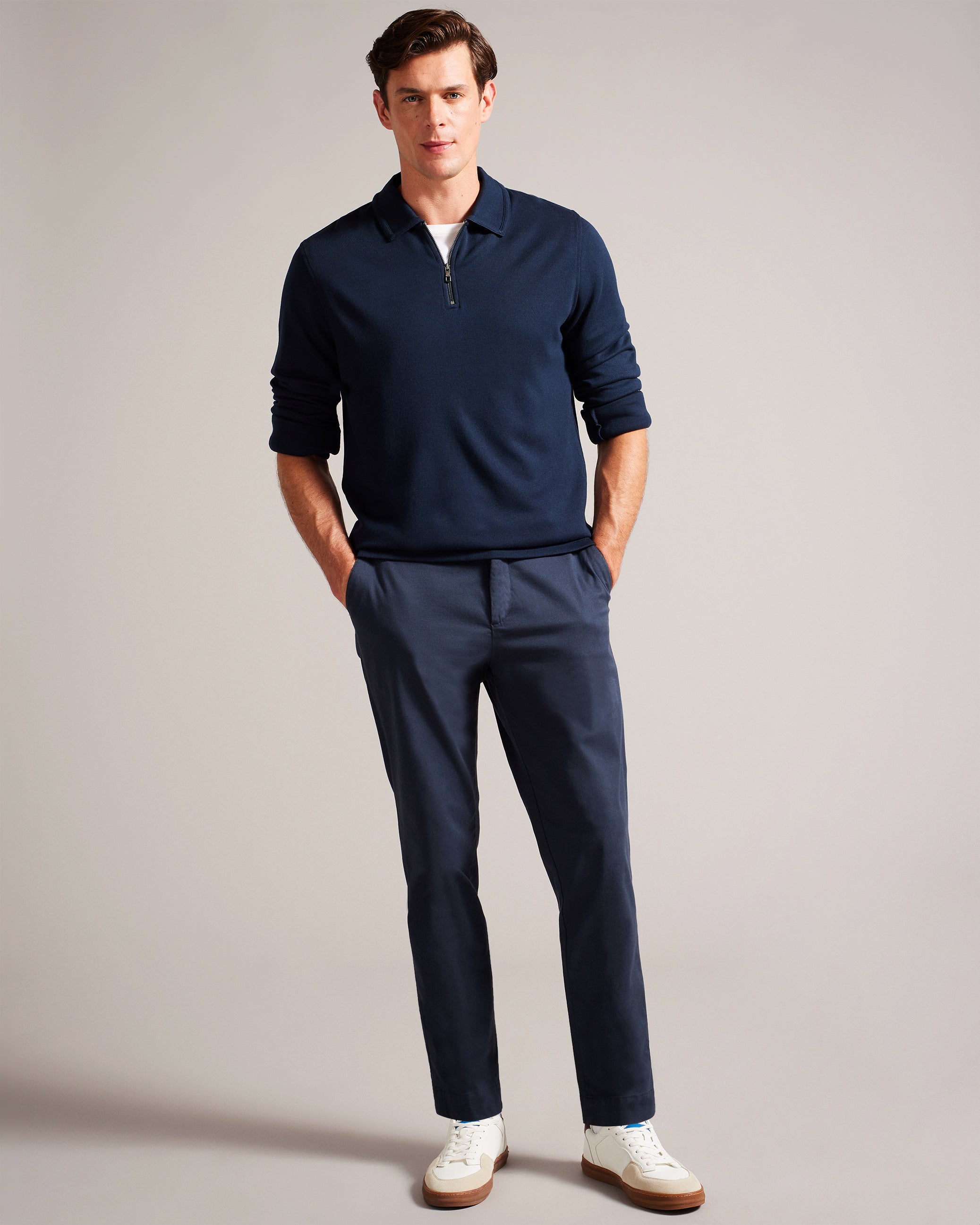 Karpol Long Sleeve Modal Polo Shirt
