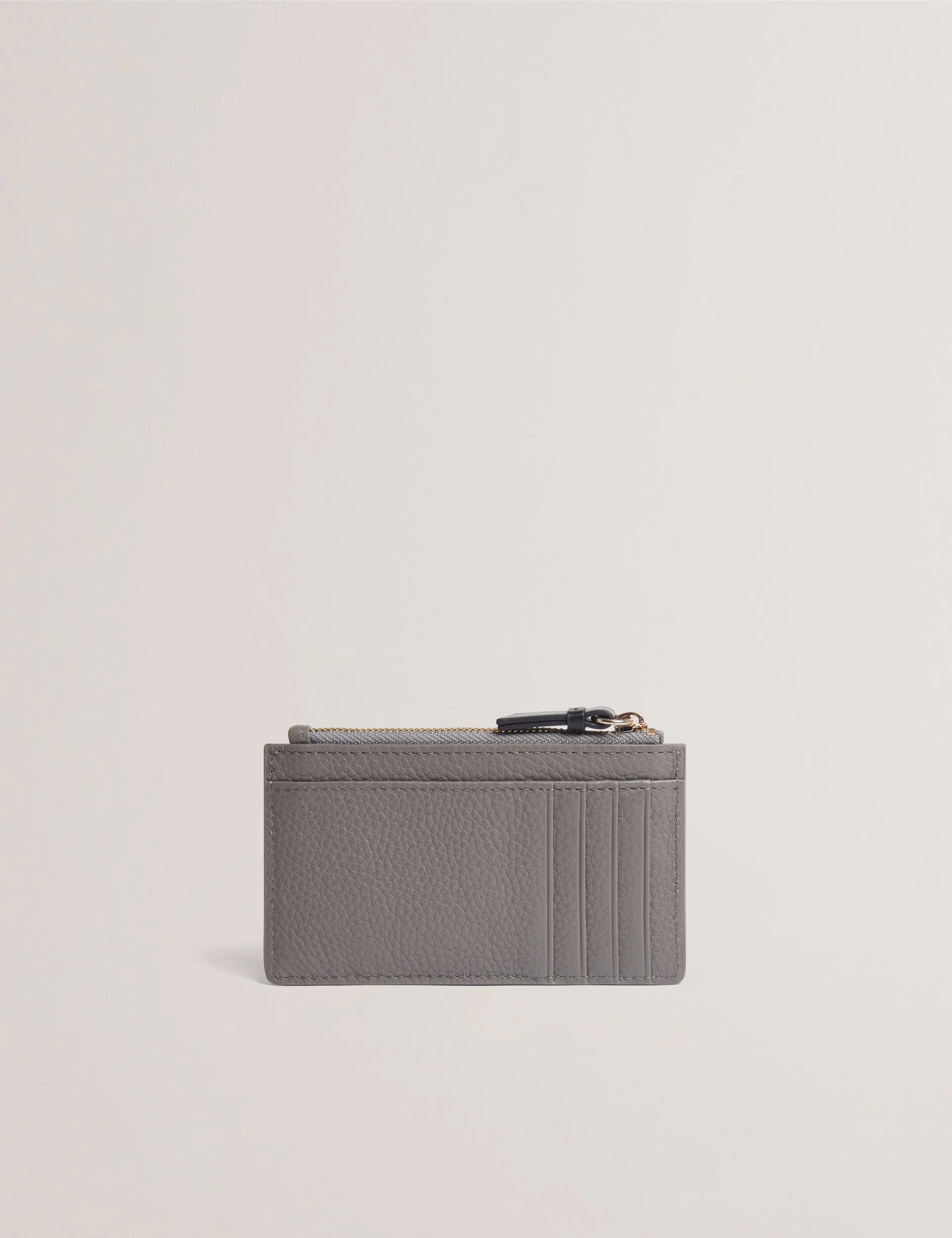 Delfie Zip Card Holder Mid-Grey