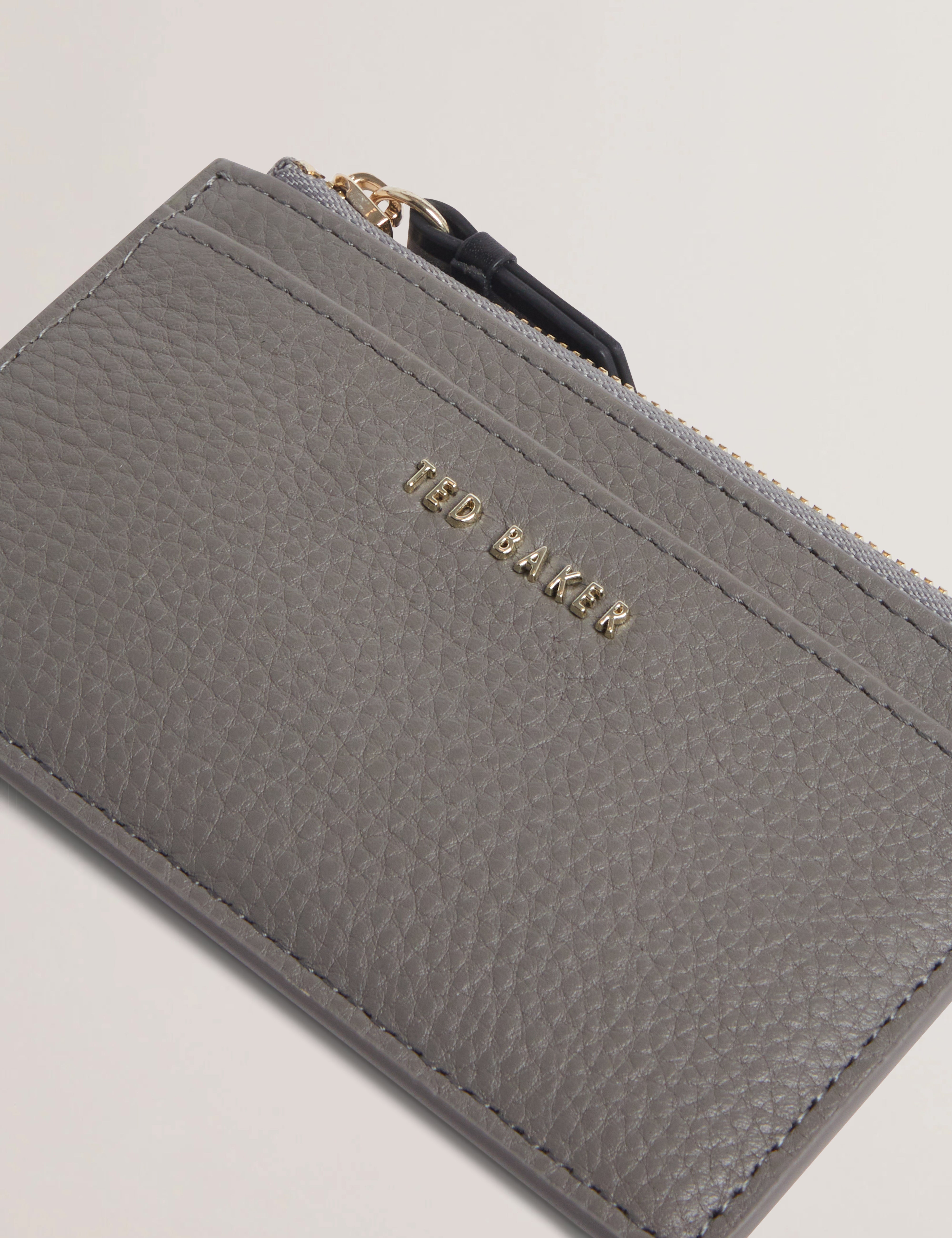 Delfie Zip Card Holder Mid-Grey