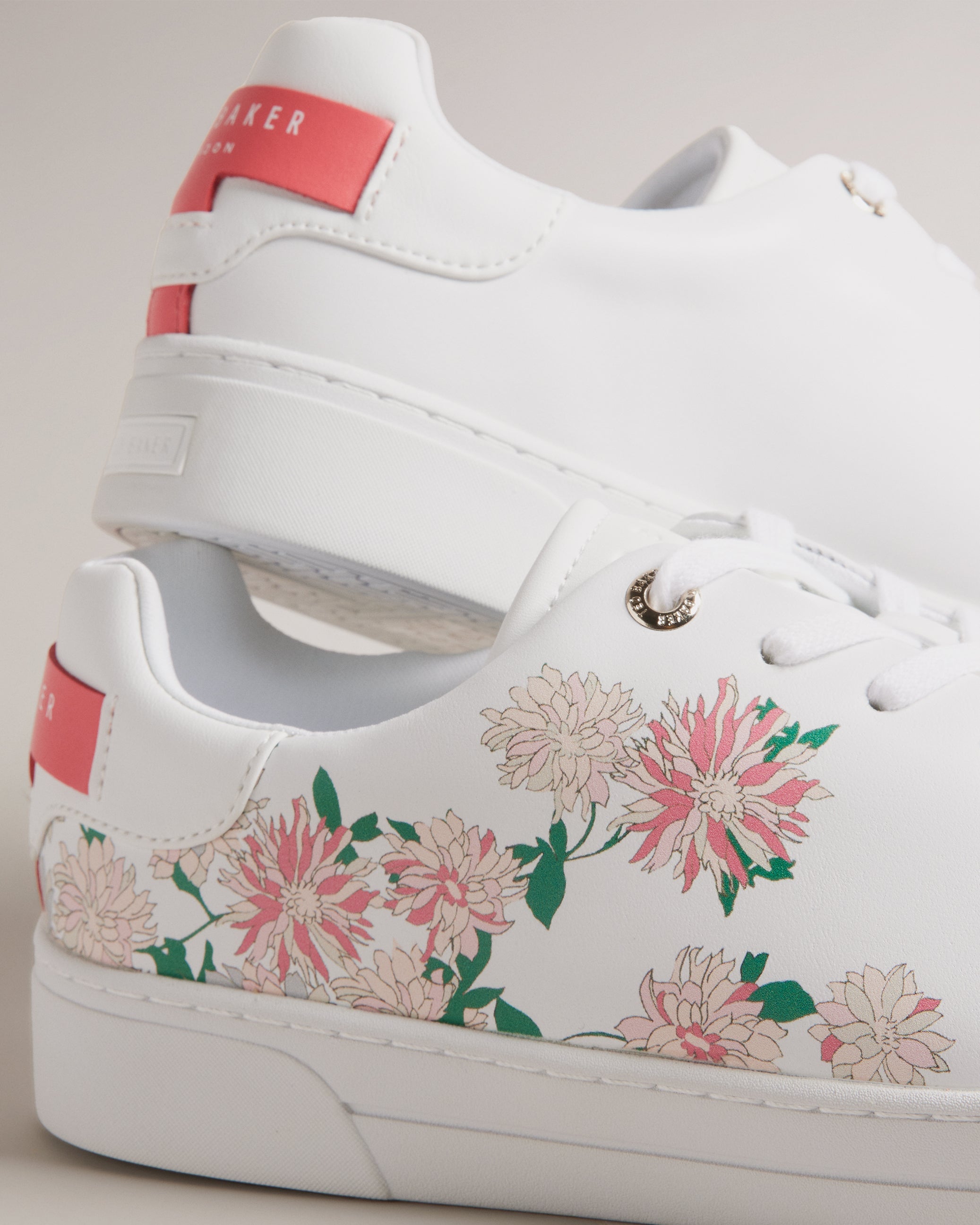 Artya Floral Print Cupsole Trainers Shoes Pink