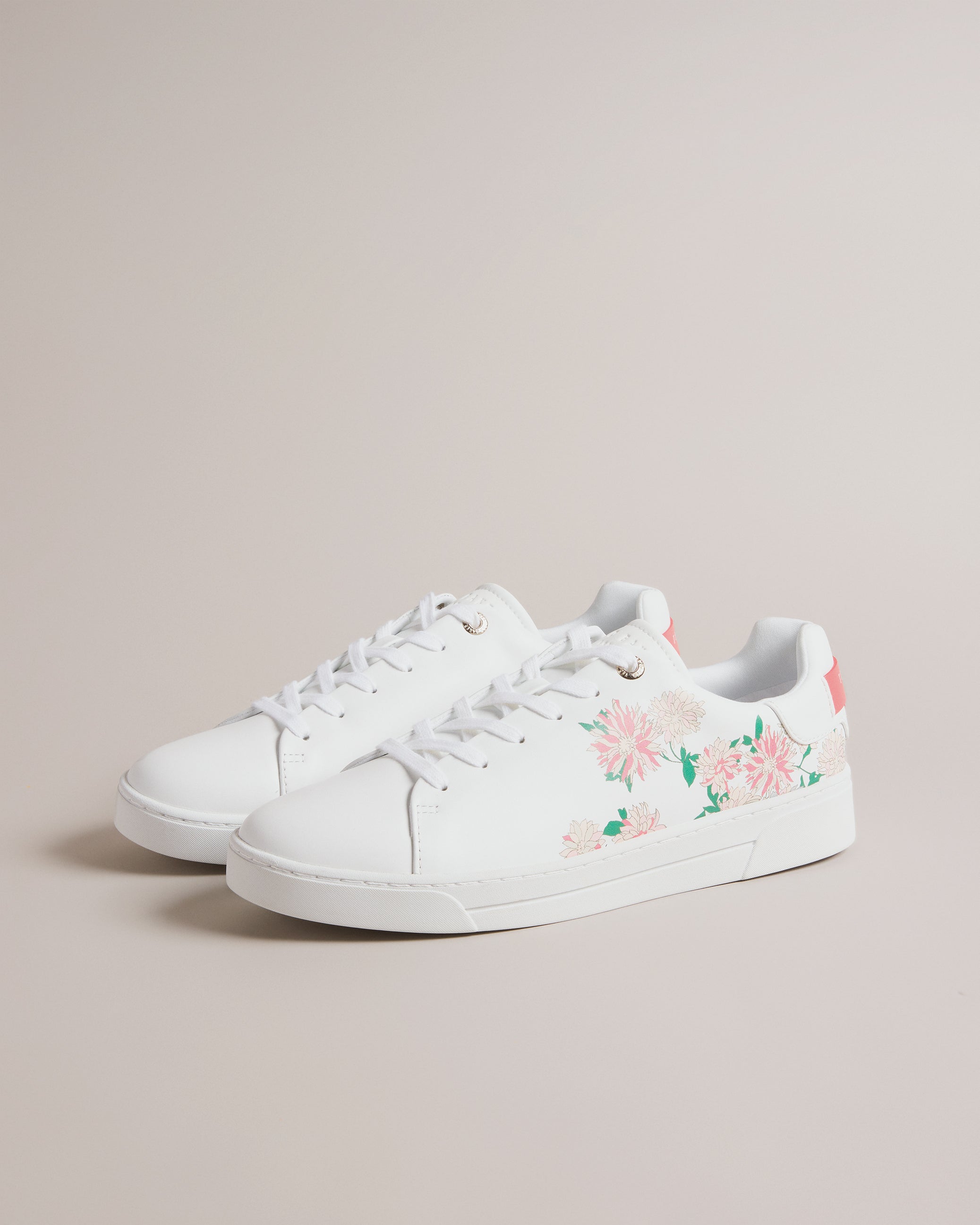 Artya Floral Print Cupsole Trainers Shoes Pink