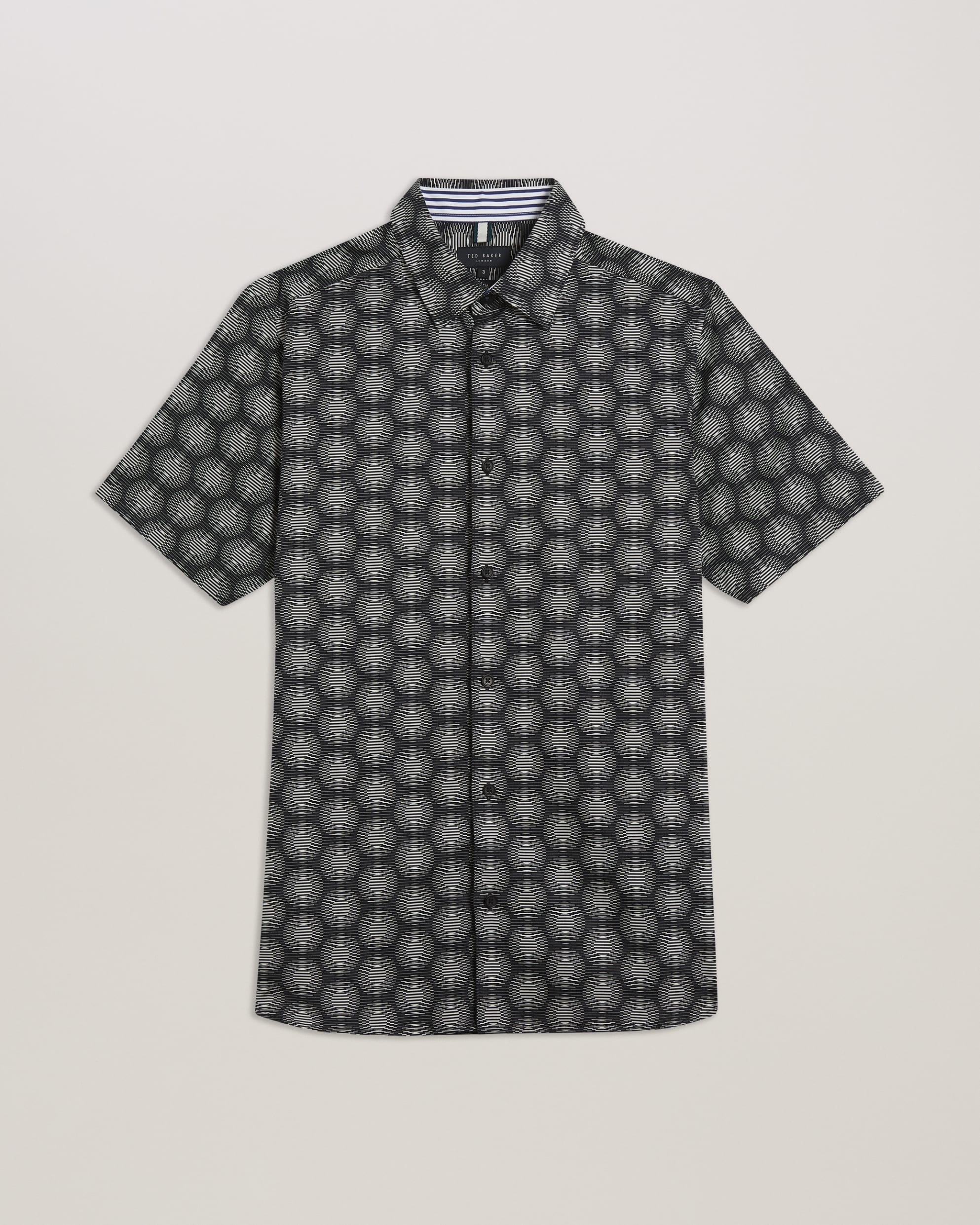 Pearsho Short Sleeve Circle Geometric Shirt Black