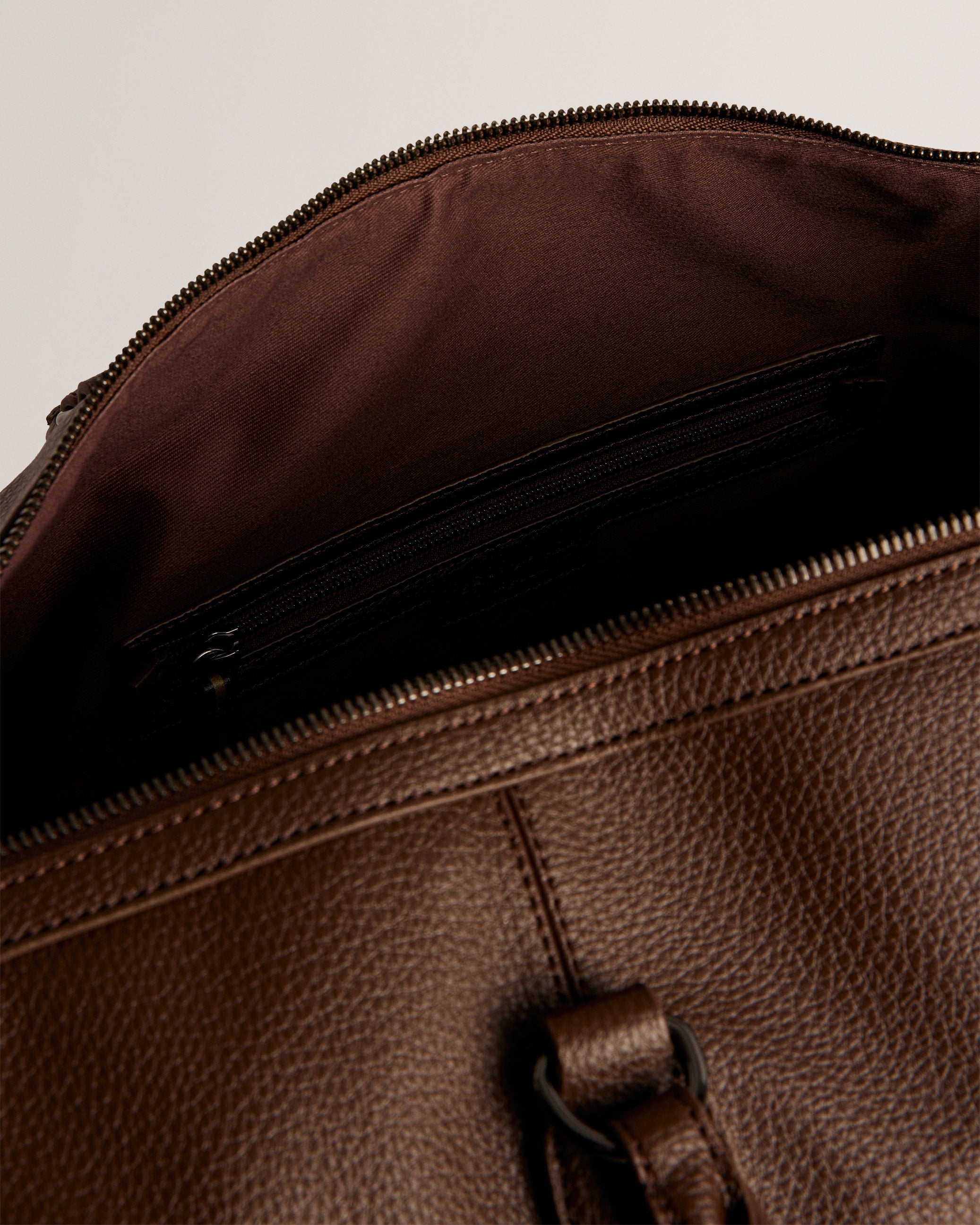 Kalvin Faux Leather Webbing Strap Holdall Brn-Choc