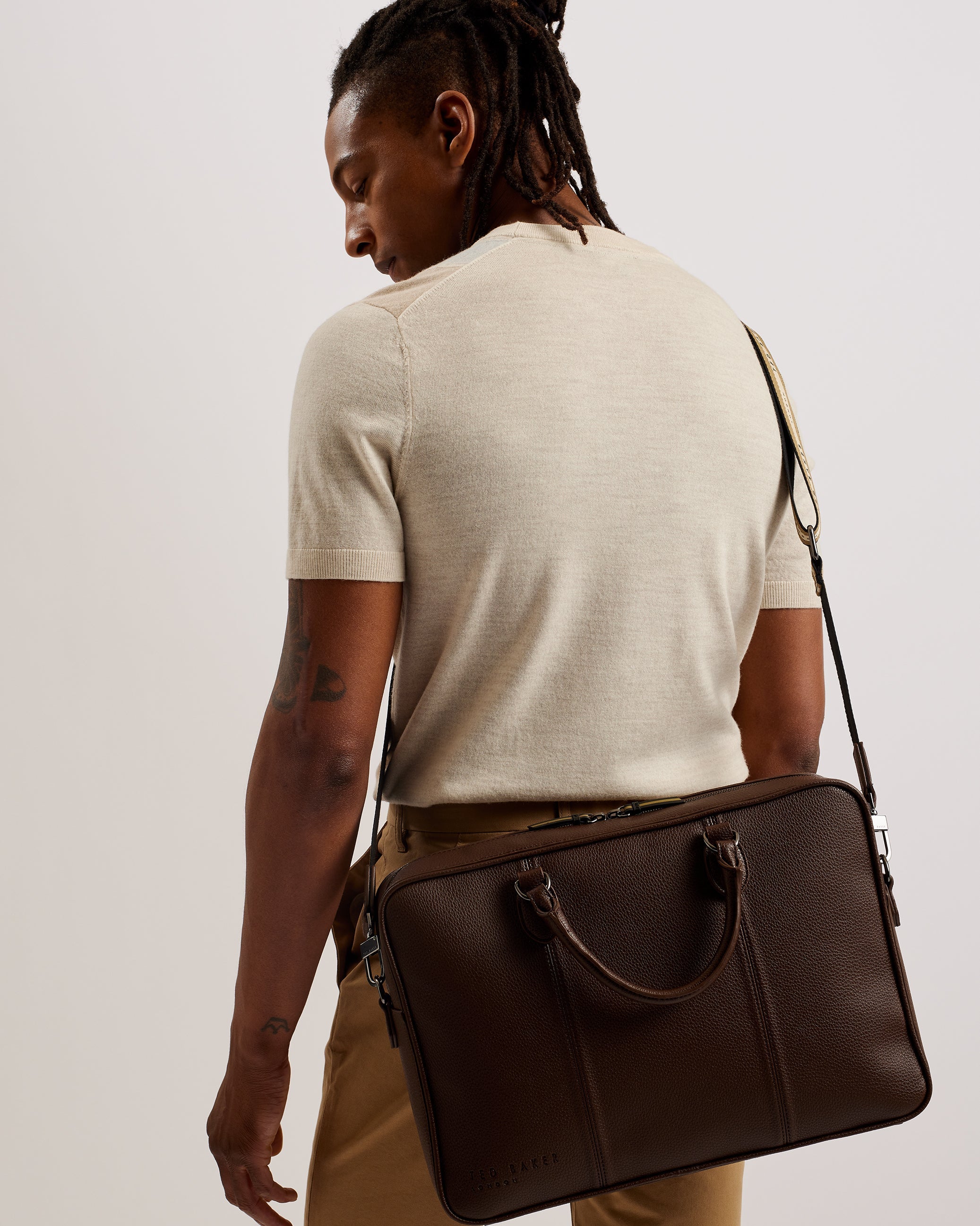 Kaden Faux Leather Document Bag Brn-Choc