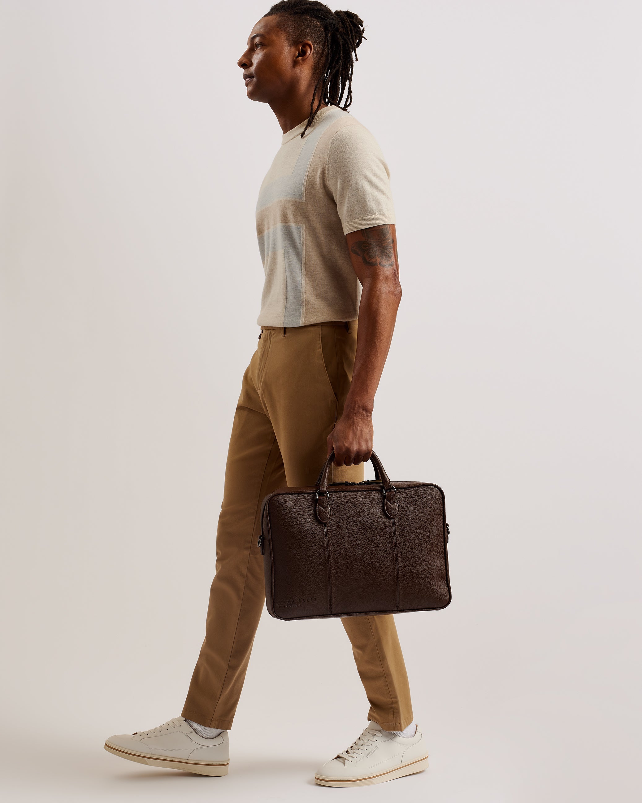 Kaden Faux Leather Document Bag Brn-Choc