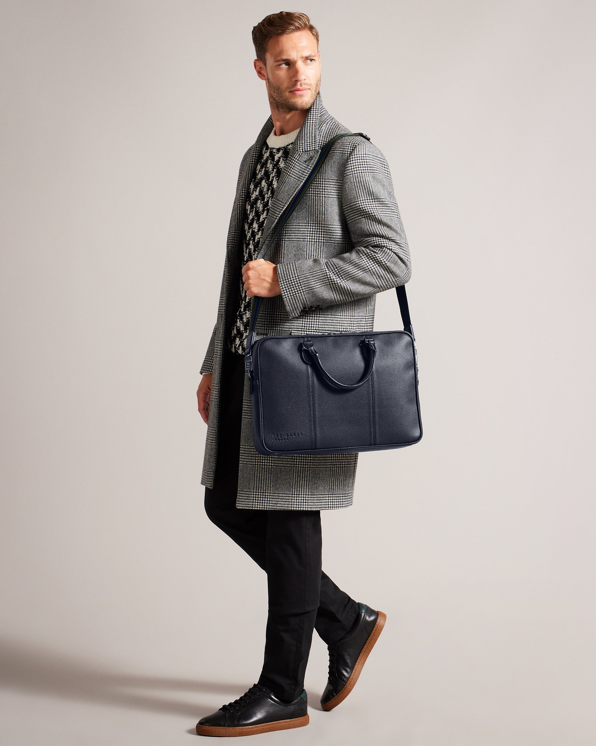 Kaden Pu Webbing Document Bag Navy