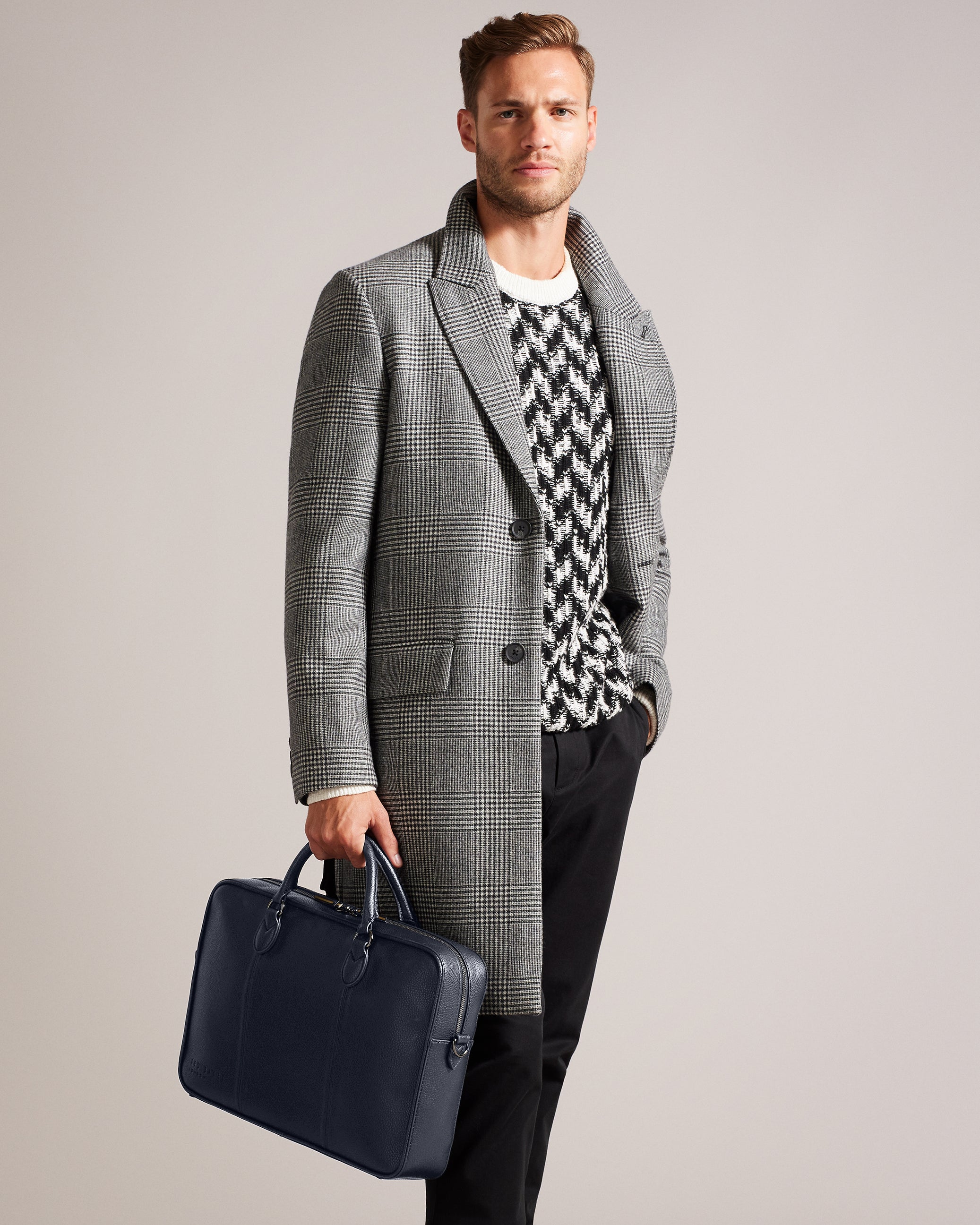Kaden Pu Webbing Document Bag Navy