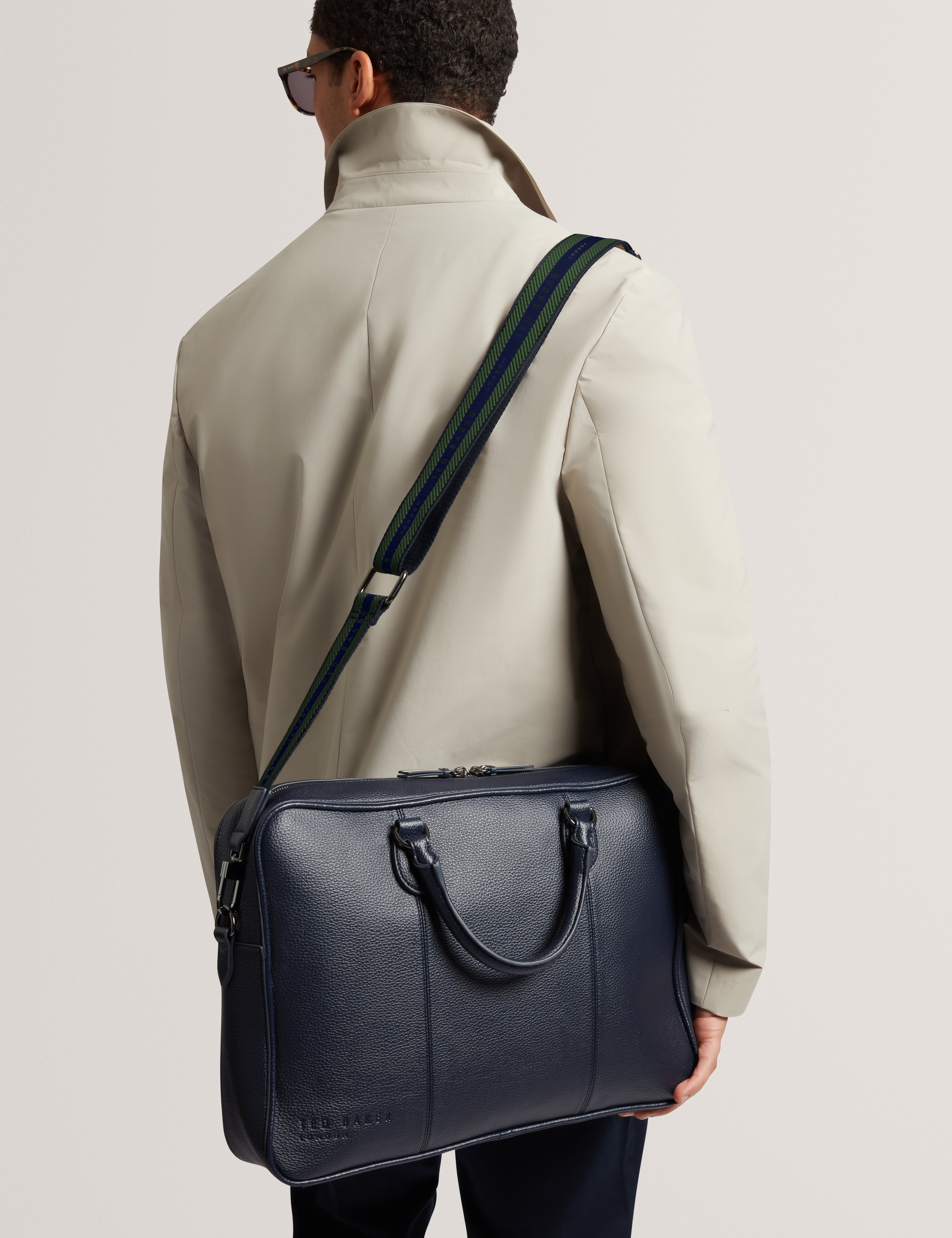 Kaden Pu Webbing Document Bag Navy