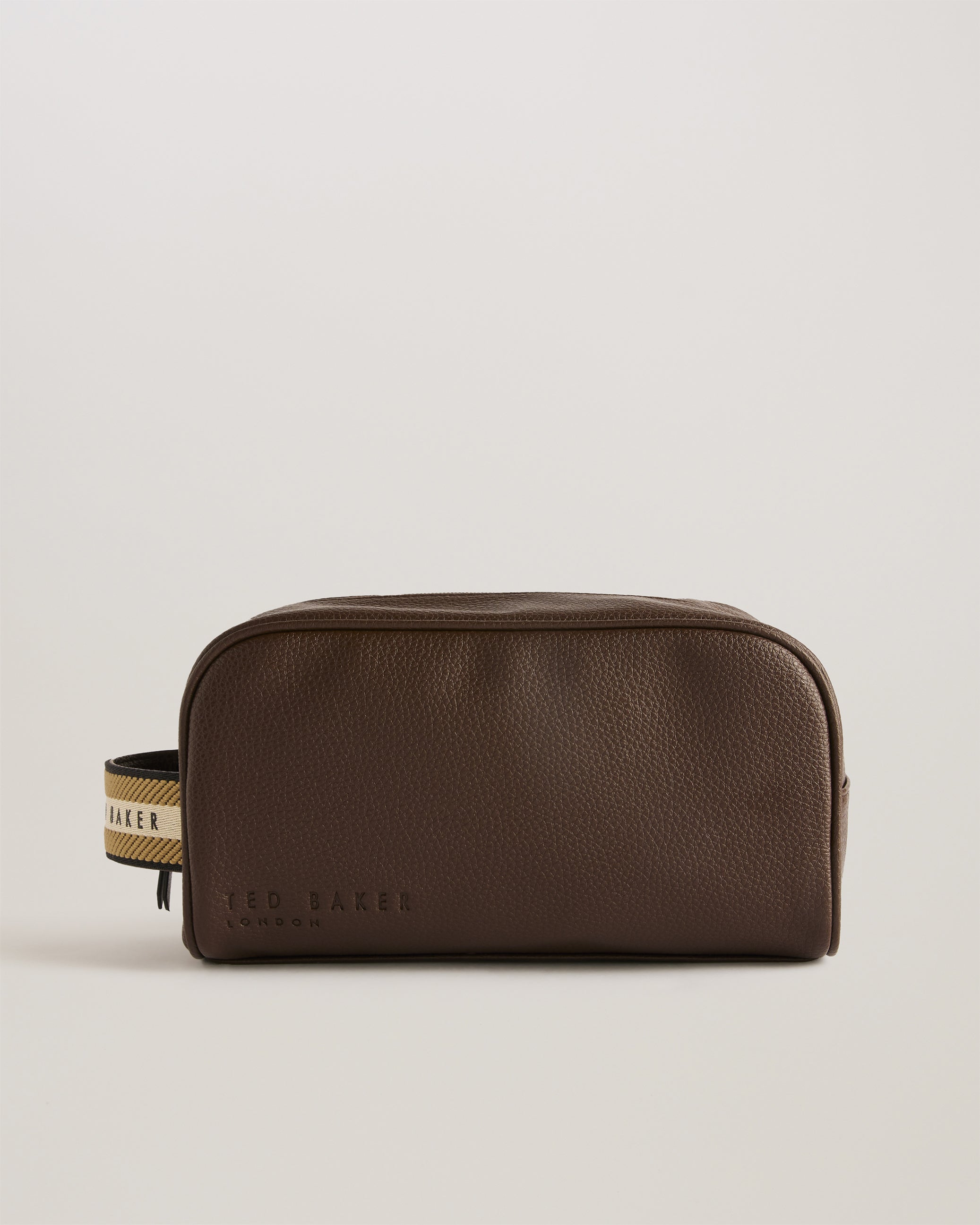 Kaiiro Faux Leather Webbing Washbag Brn-Choc