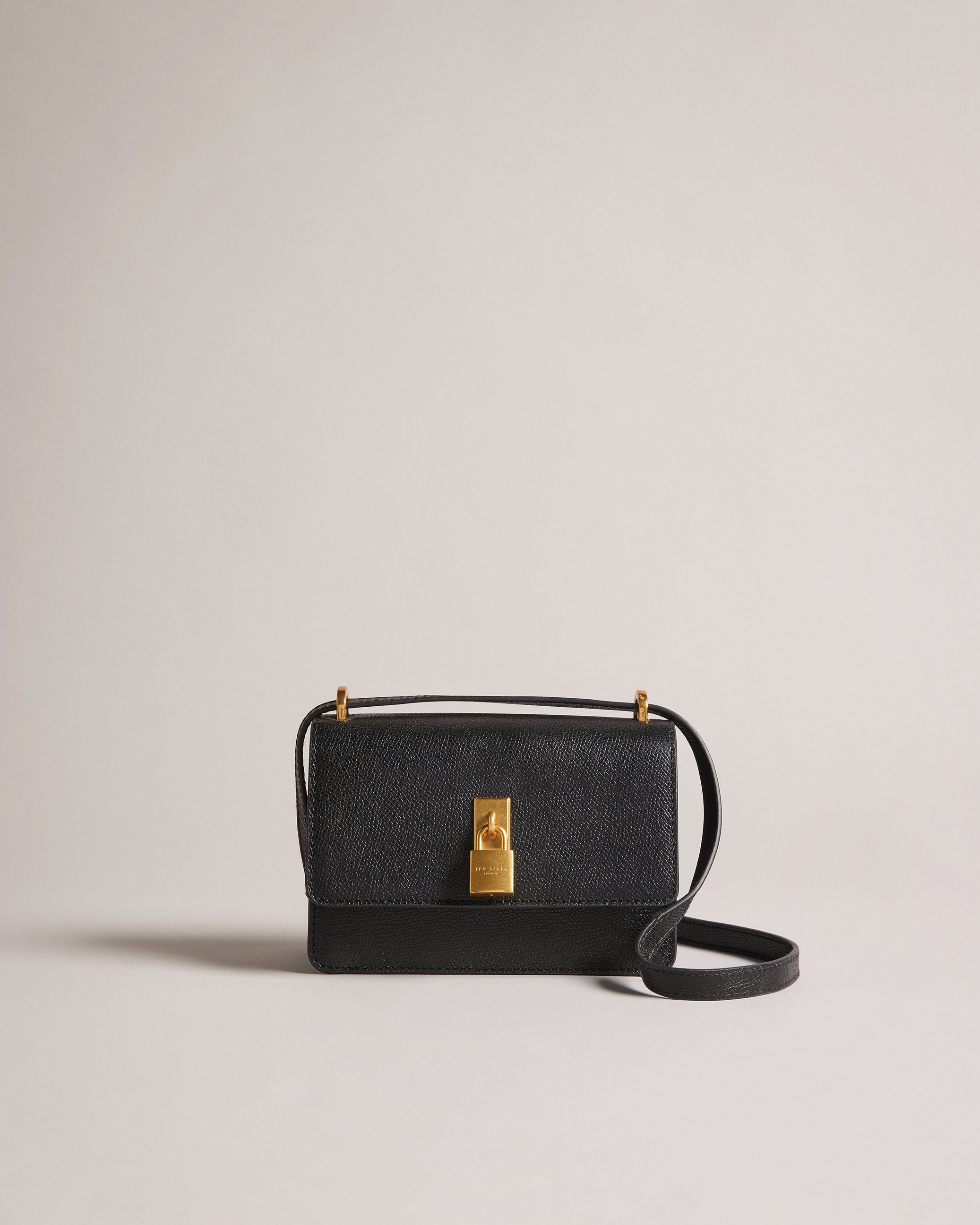 Ssloane Leather Padlock Mini Shoulder Bag Black