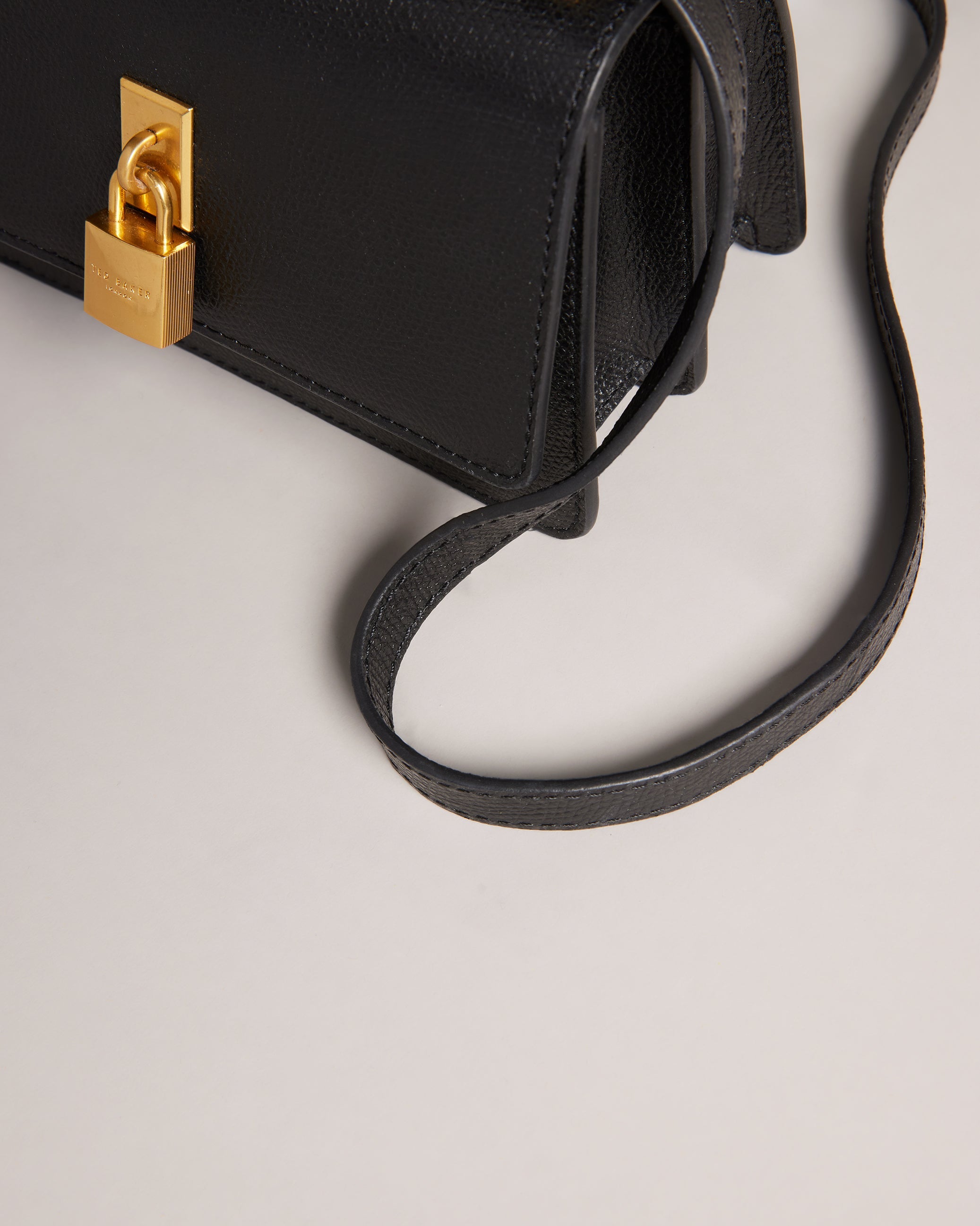 Ssloane Leather Padlock Mini Shoulder Bag Black