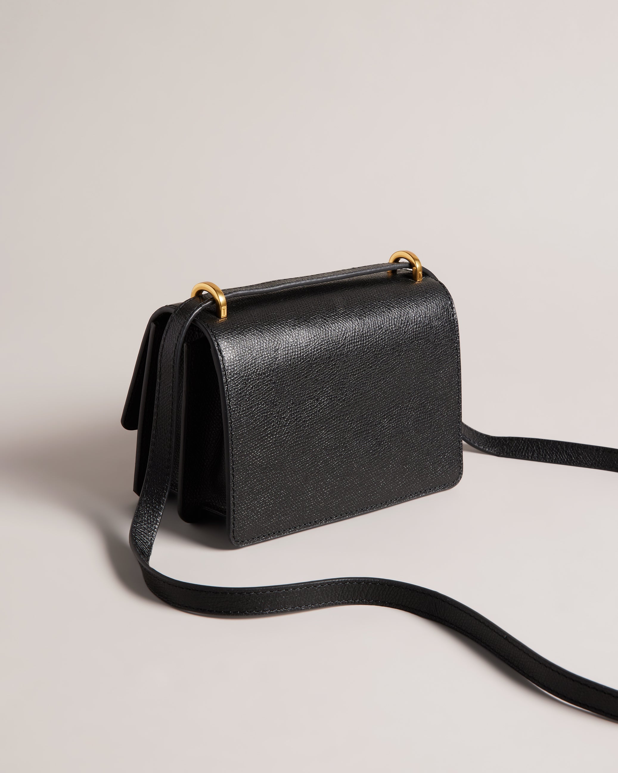 Ssloane Leather Padlock Mini Shoulder Bag Black