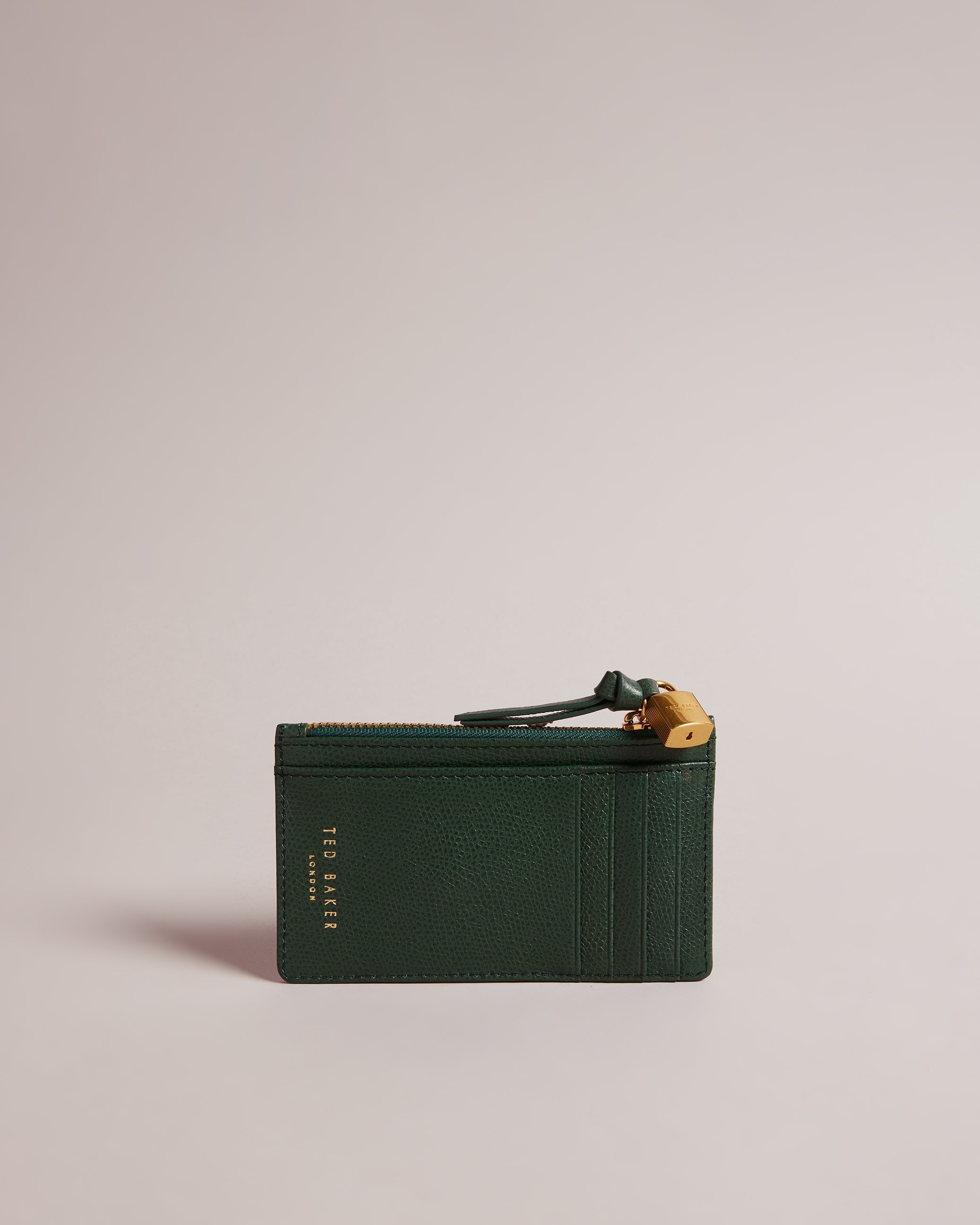 Bromton Padlock Leather Card Holder Dk-Green