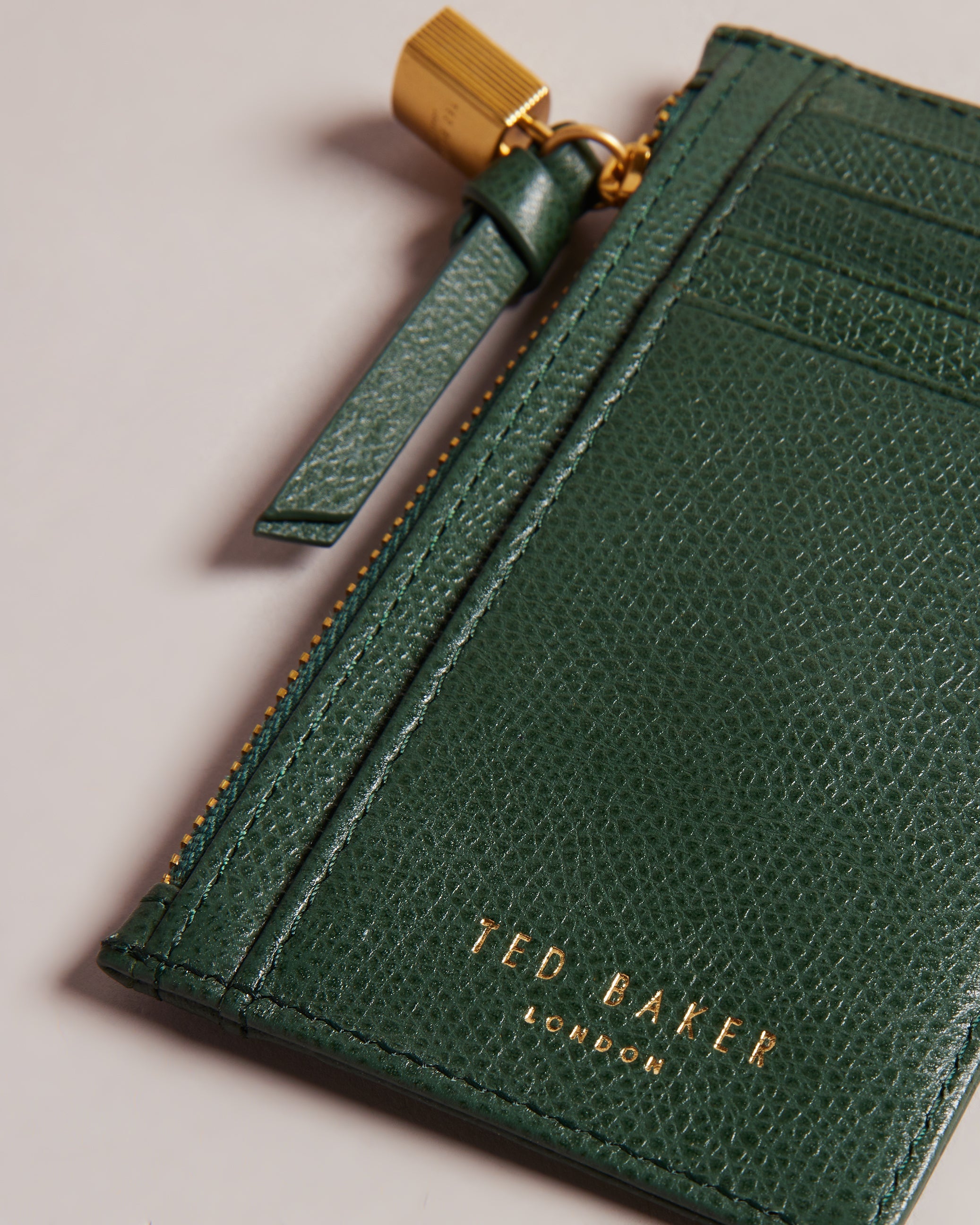 Bromton Padlock Leather Card Holder Dk-Green