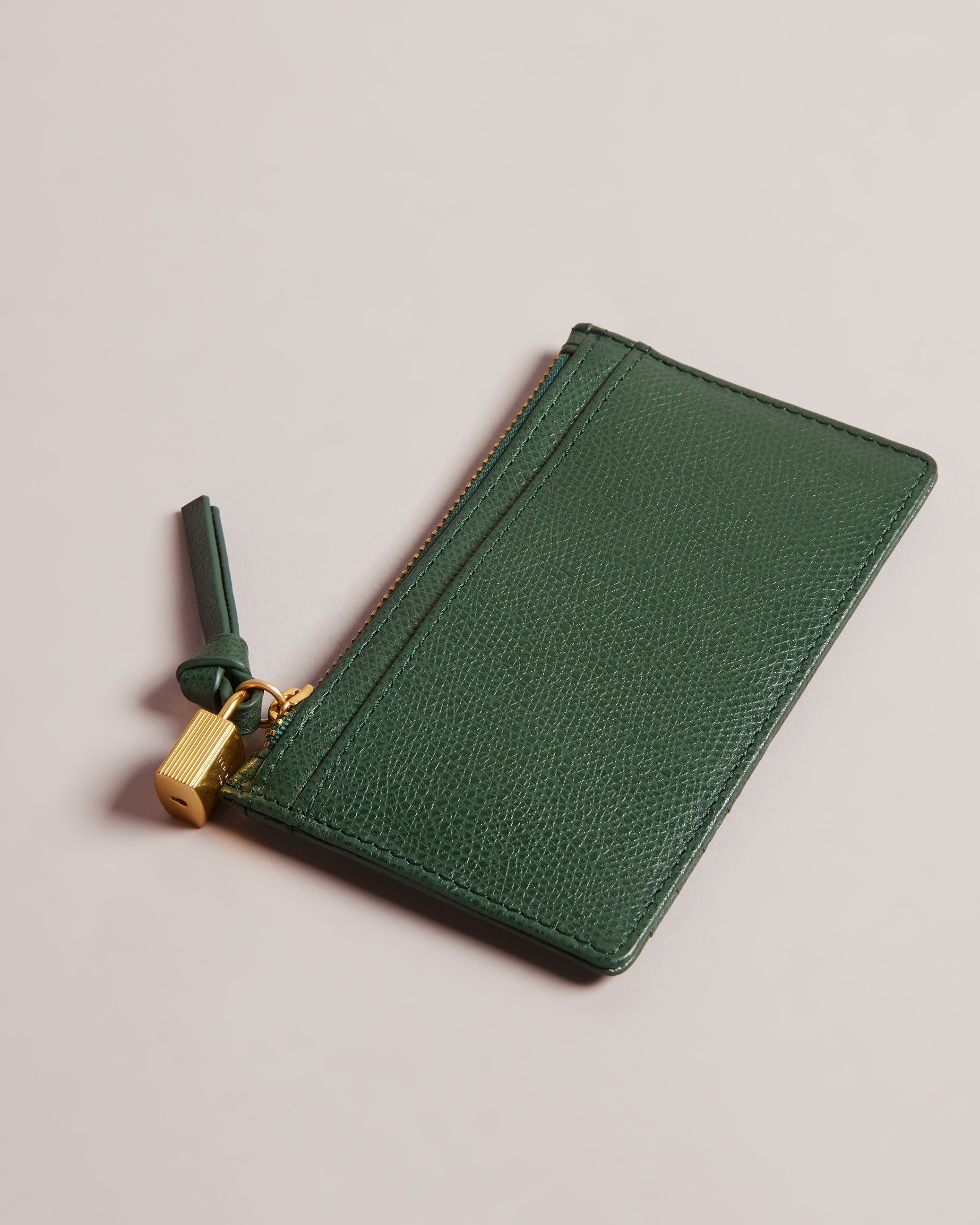 Bromton Padlock Leather Card Holder Dk-Green