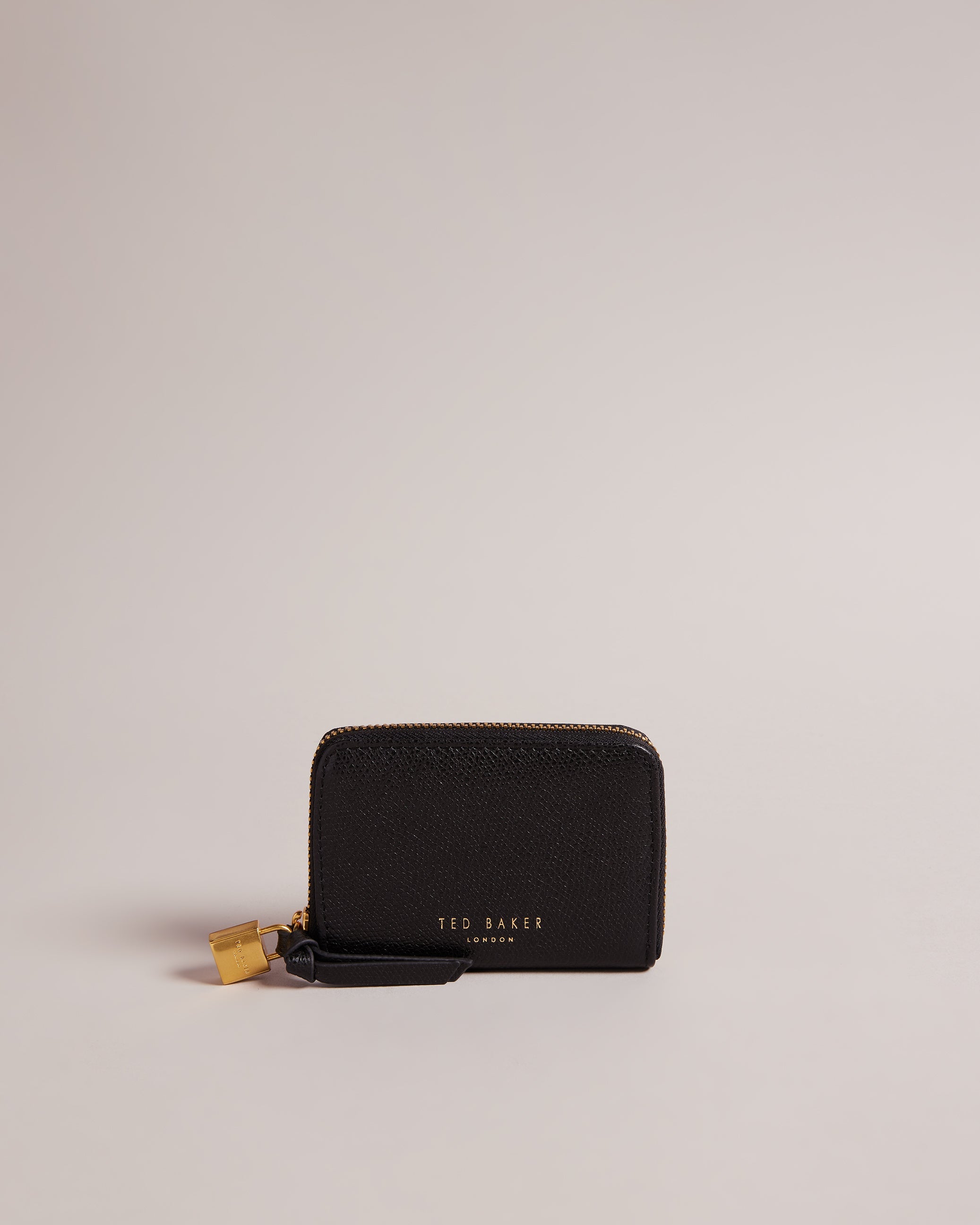Wesmin Padlock Small Leather Purse Black
