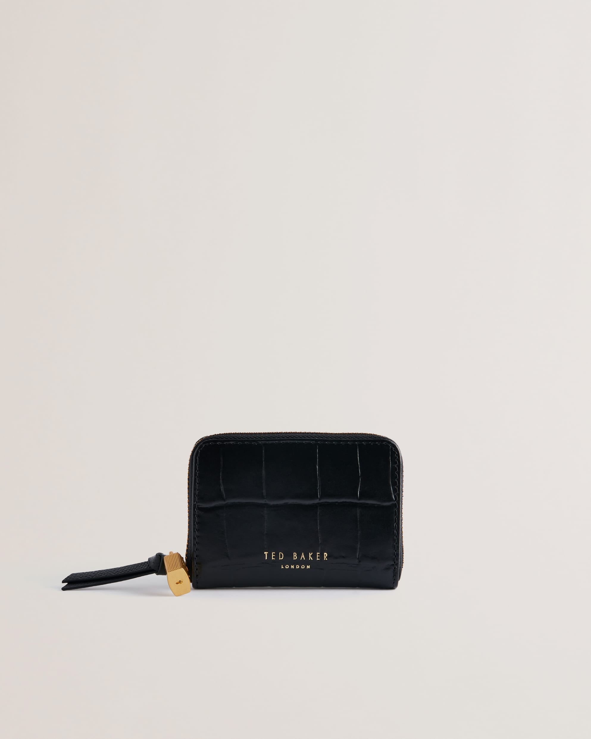 Wesmin Padlock Small Leather Purse Jet-Black