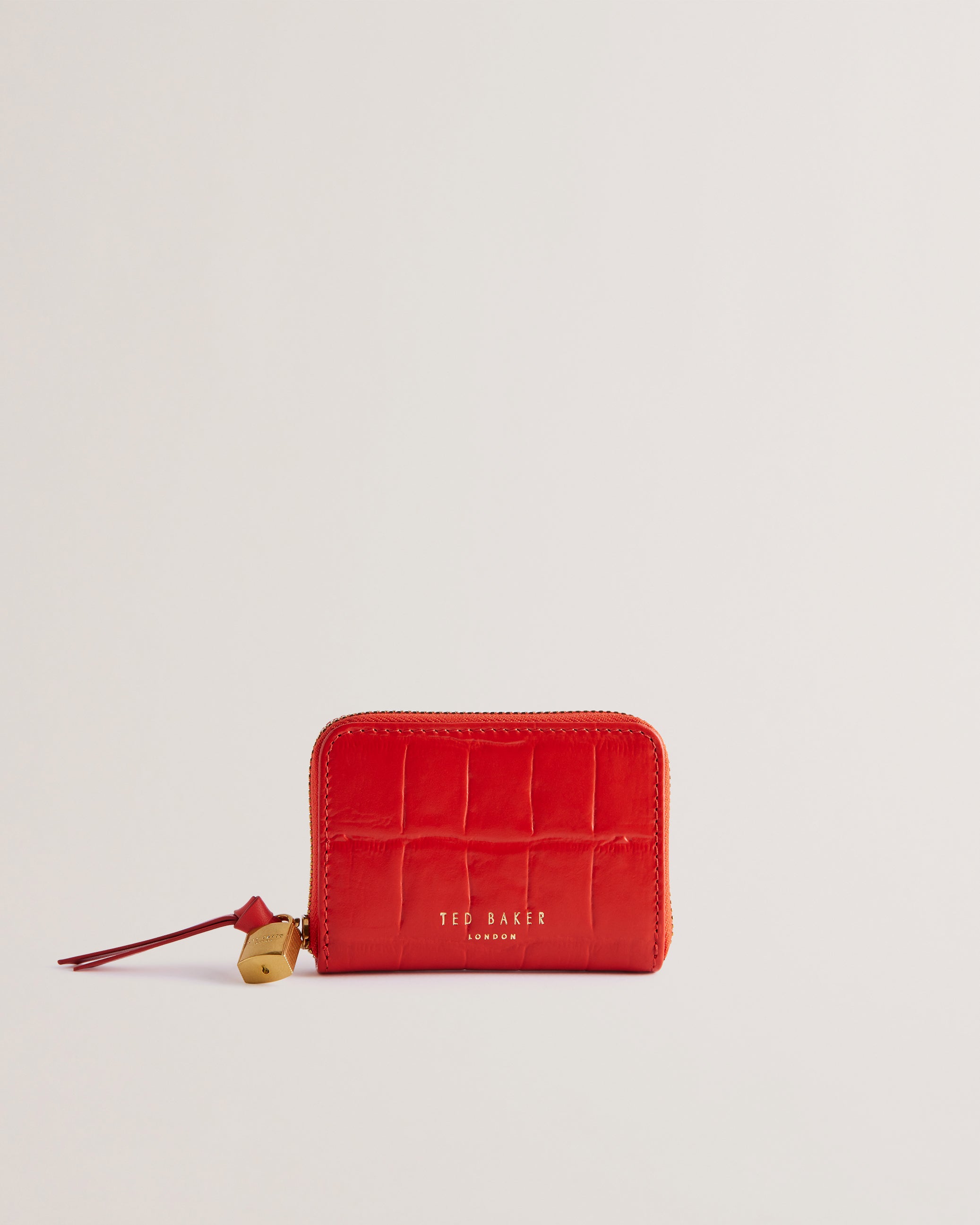 Wesmin Padlock Detail Small Leather P Red